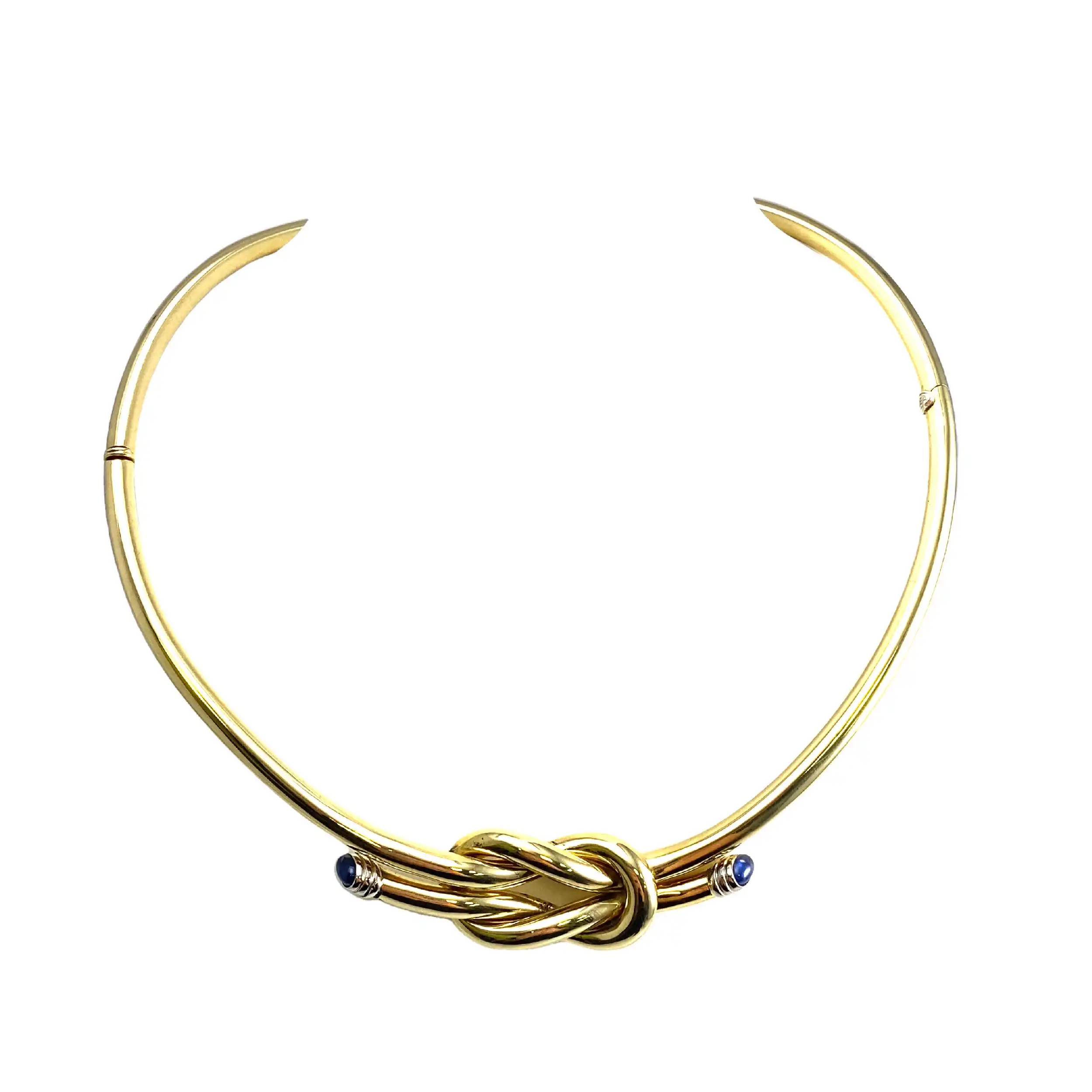Halsreif Gelbgold mit Saphir-Cabochons Halsreif Gelbgold mit Saphir-Cabochons