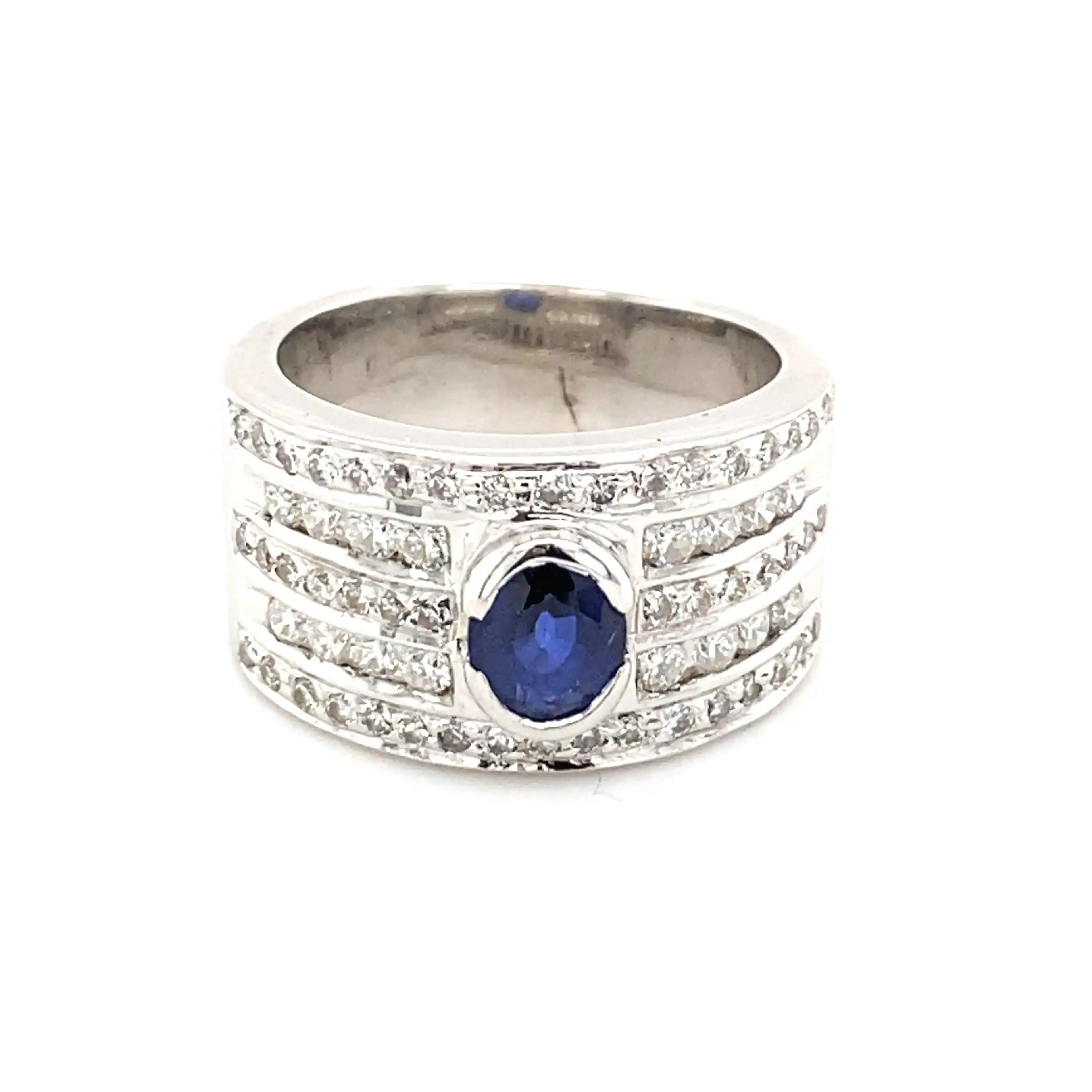 Ring Weißgold mit Saphir und Brillanten Ring Weißgold mit Saphir und Brillanten