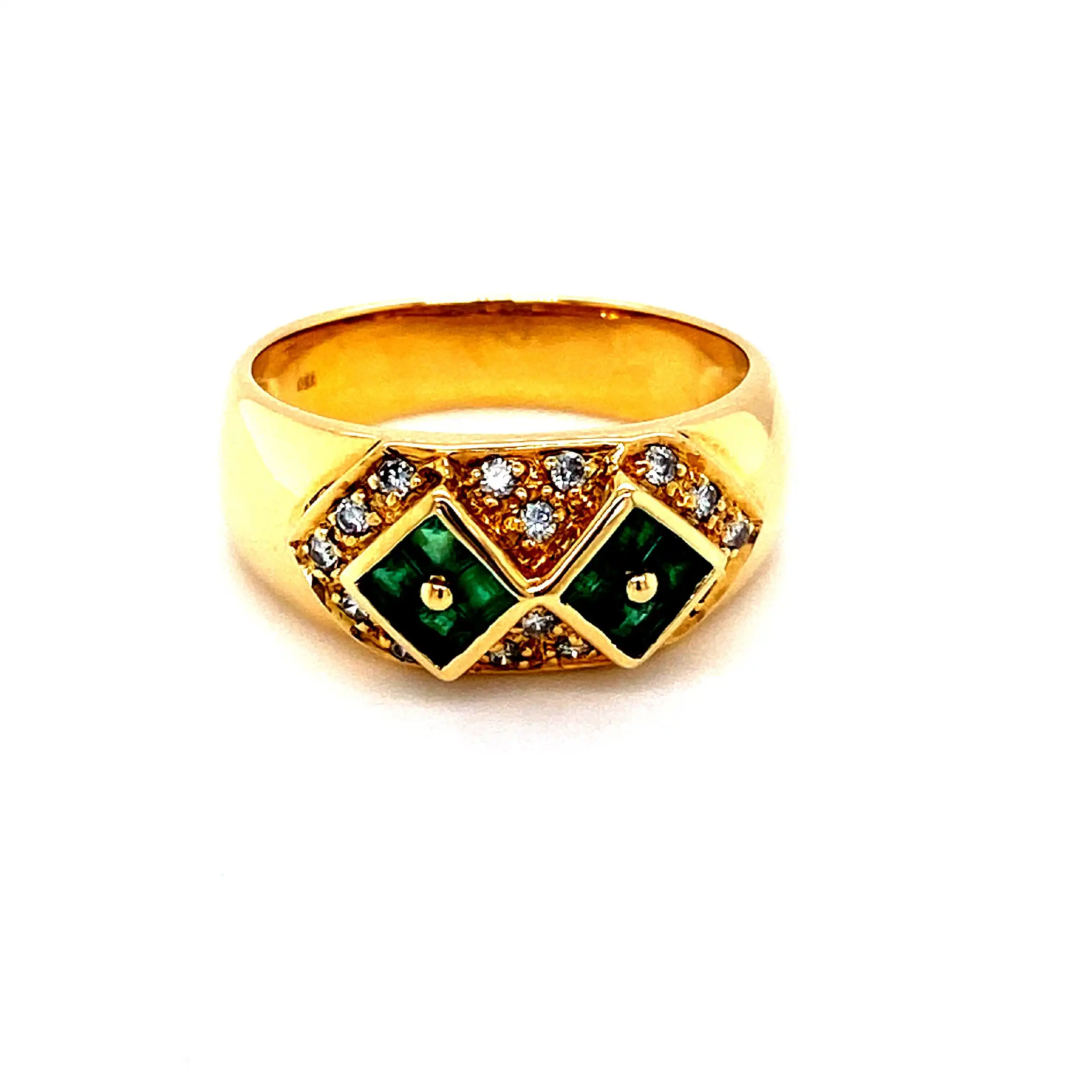 Ring Gelbgold mit Brillanten und Smaragd Ring Gelbgold mit Brillanten und Smaragd
