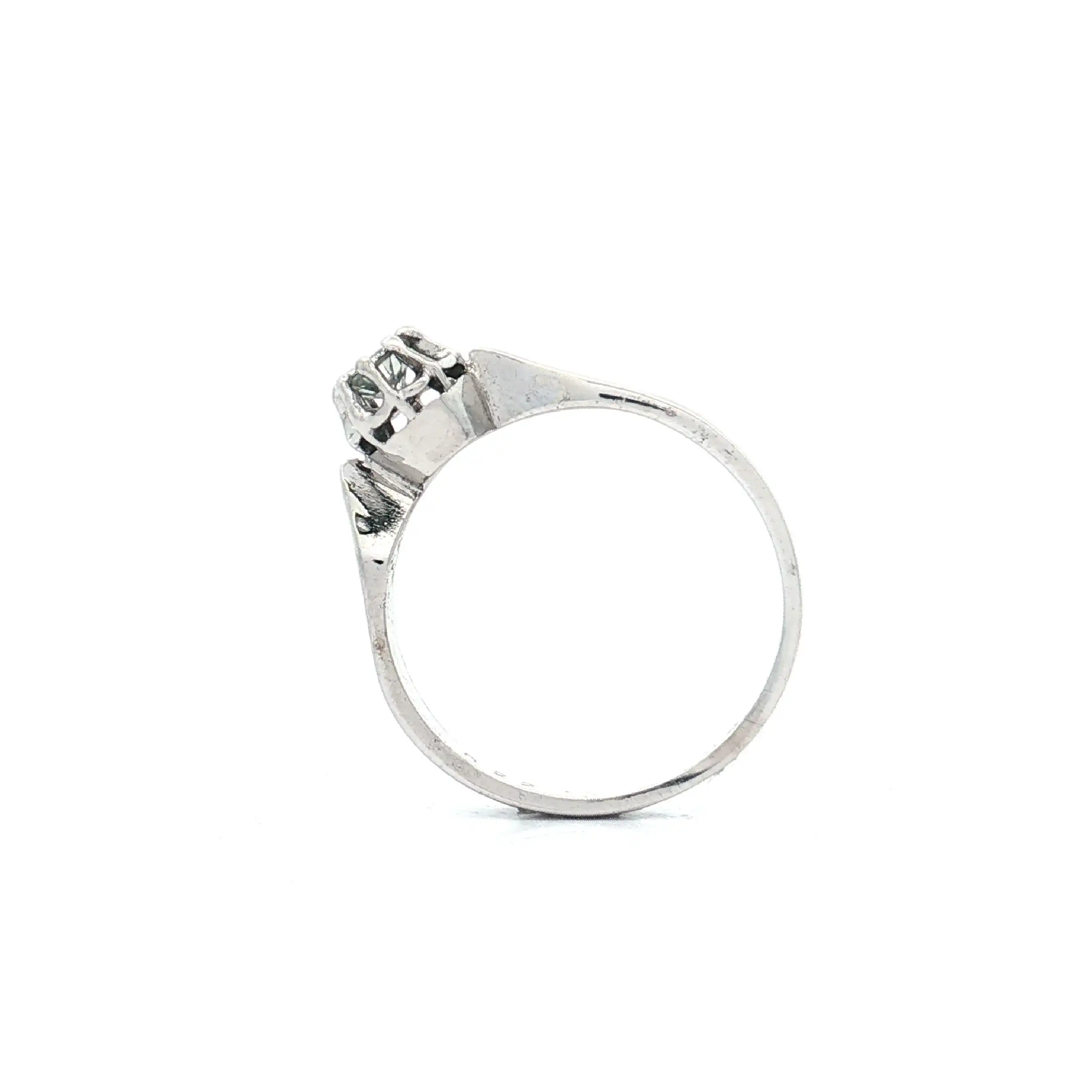 Ring Weißgold mit Solitär Brillant, graviert mit 0,22ct