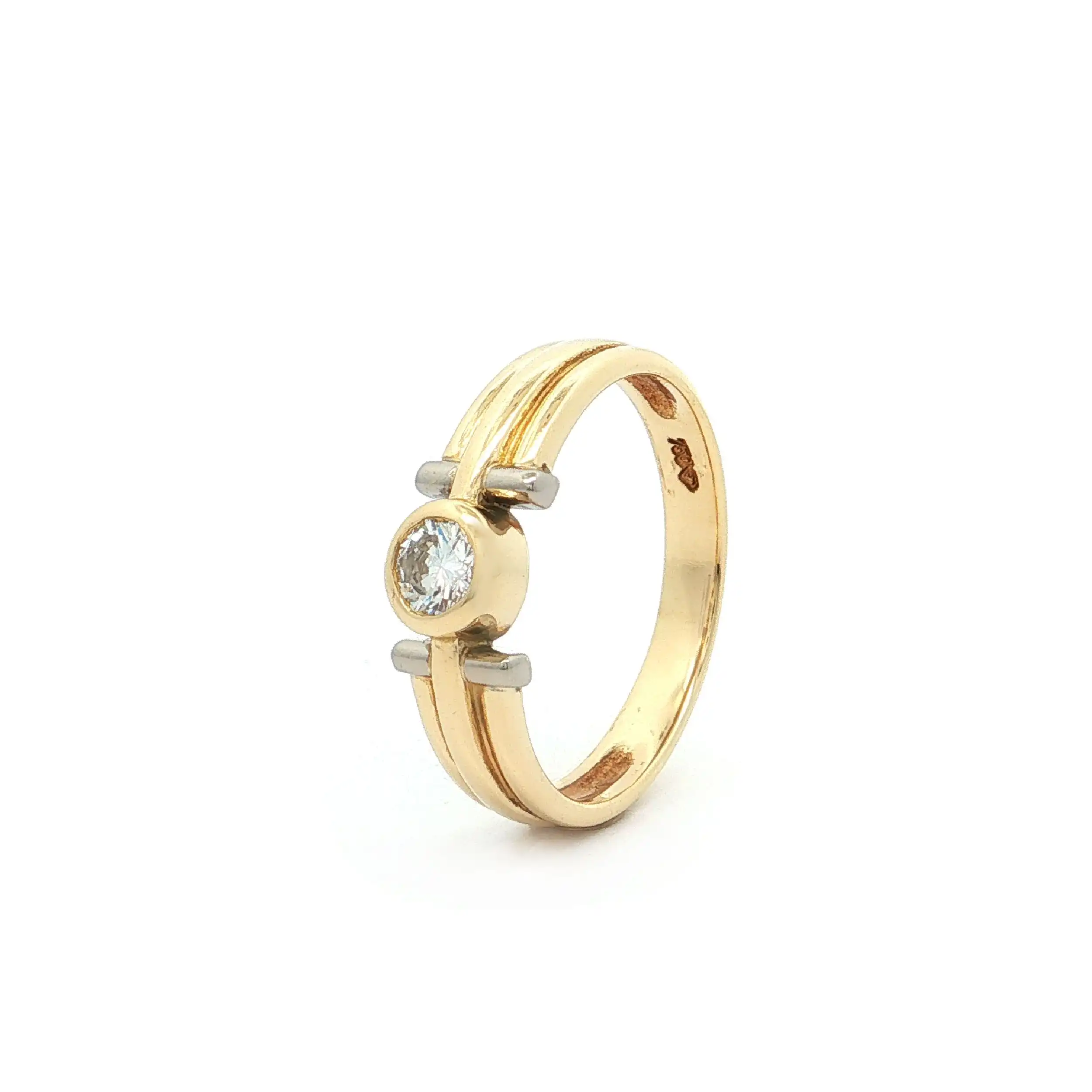 Ring Bicolor mit Brillant Ring Bicolor mit Brillant