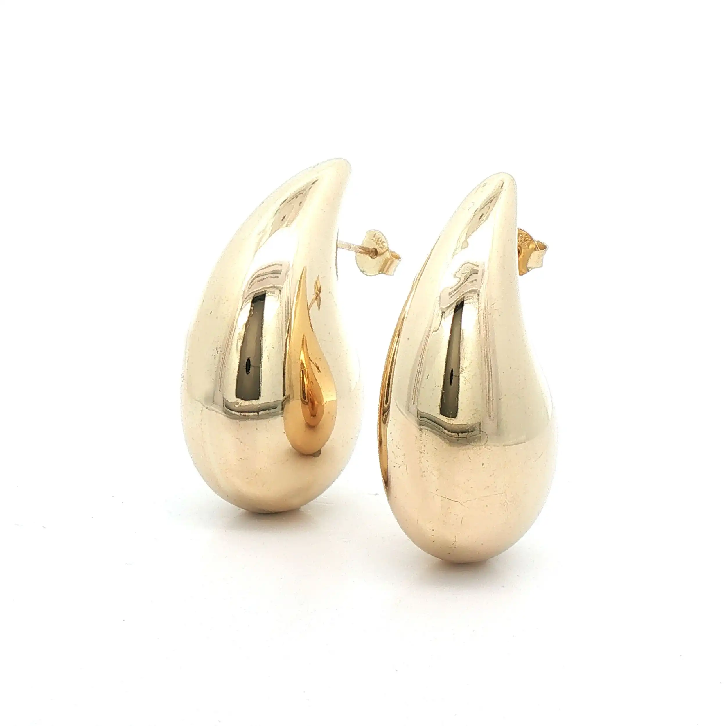 Ohrstecker Gelbgold Tropfen Hohl
