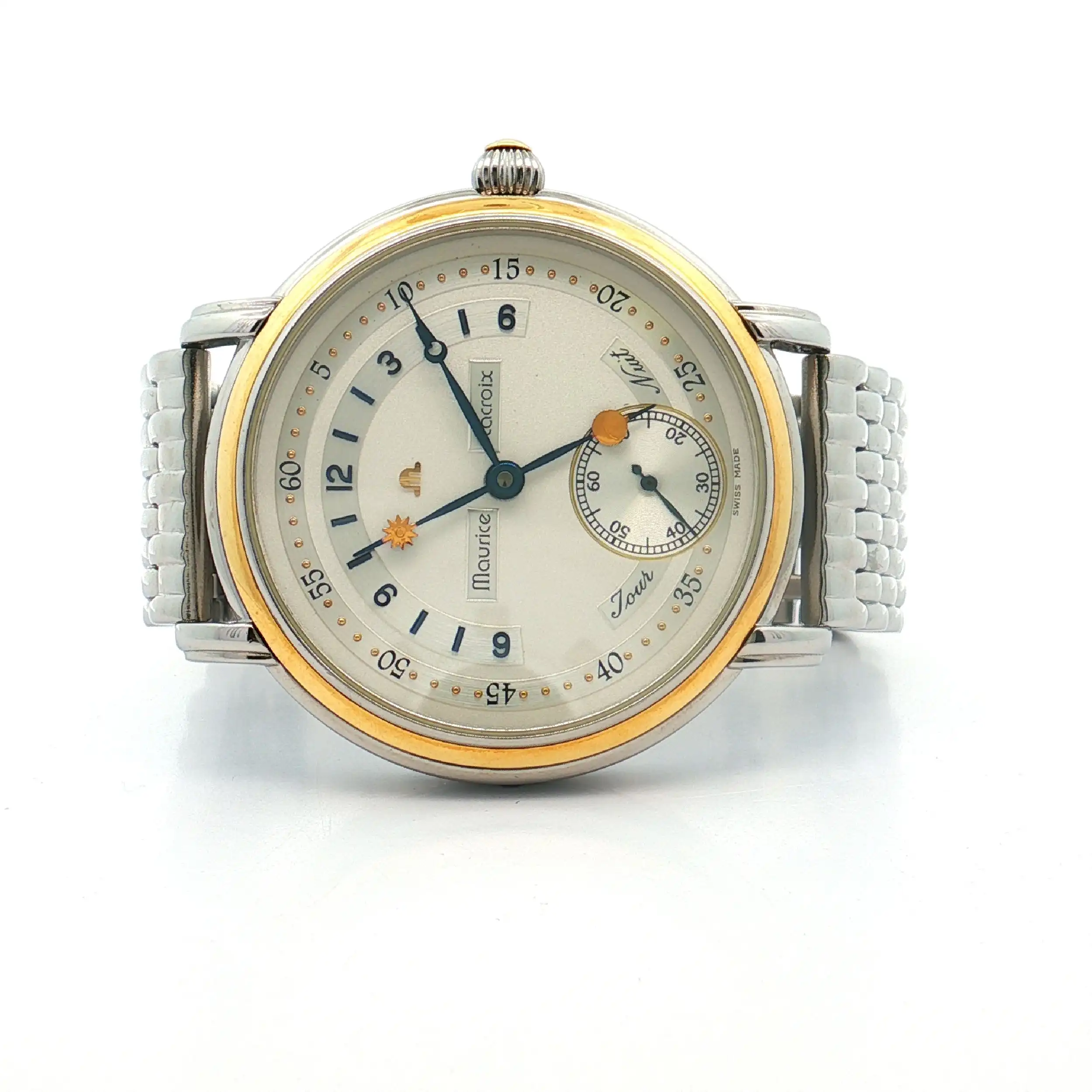 Herrenuhr Maurice Lacroix Masterpiece Jour Nuit Stahl / 18 K Gold Handaufzug Herrenuhr Maurice Lacroix Masterpiece Jour Nuit Stahl / 18 K Gold Handaufzug