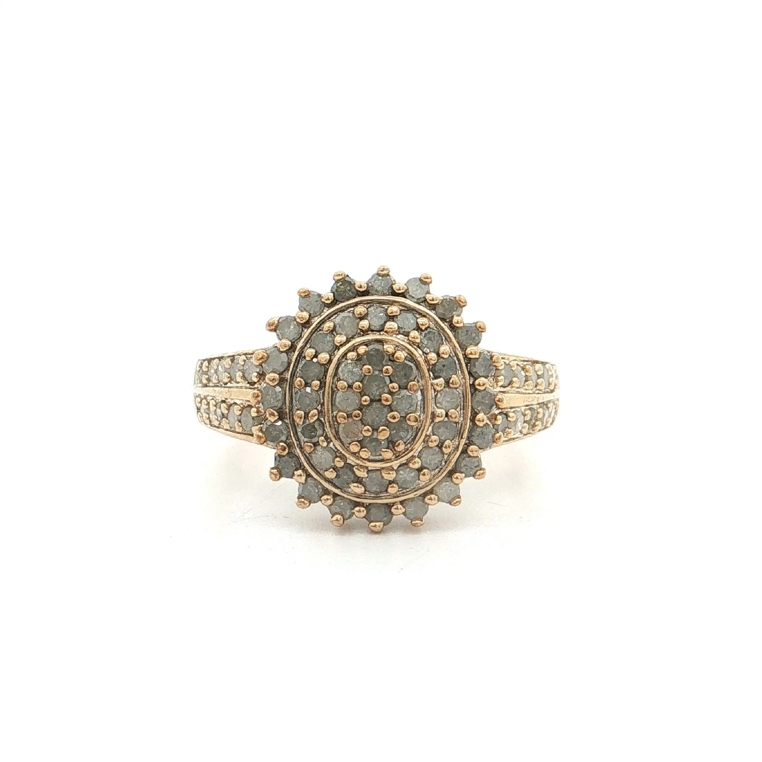Ring Silber vergoldet mit Diamanten