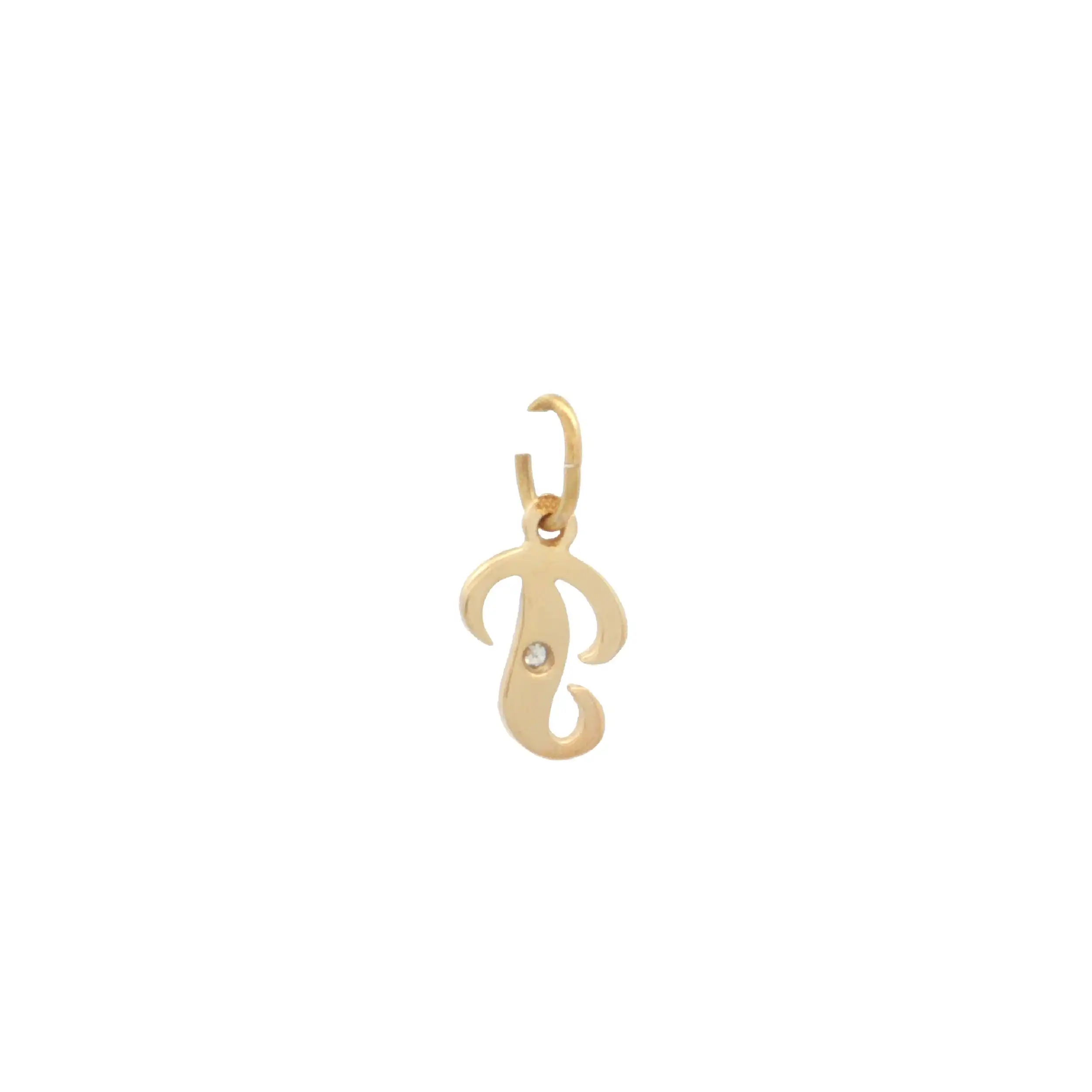 Anhänger Bicolor "T" mit Diamant Anhänger Bicolor "T" mit Diamant
