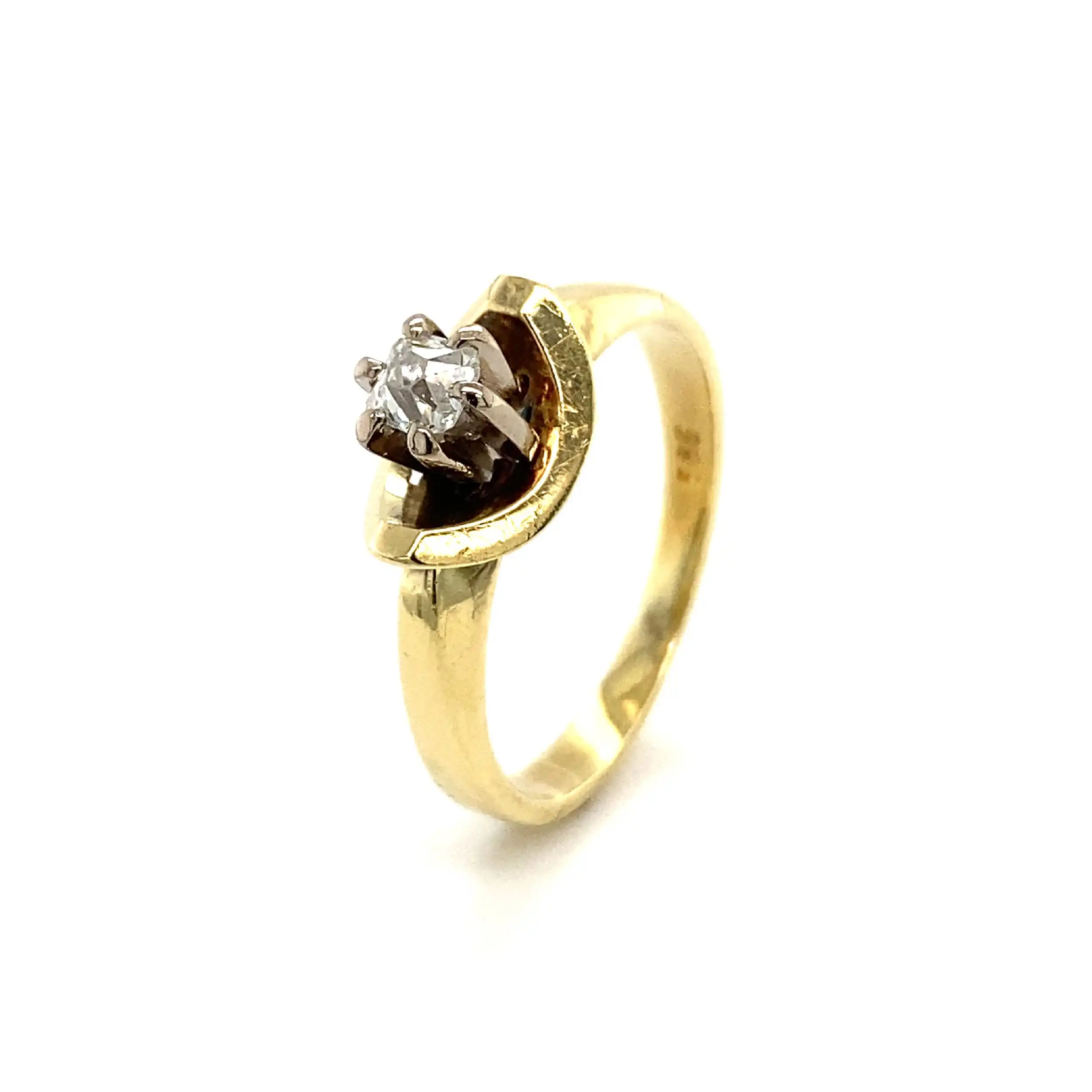Ring Gelbgold mit Altschliff-Brillant