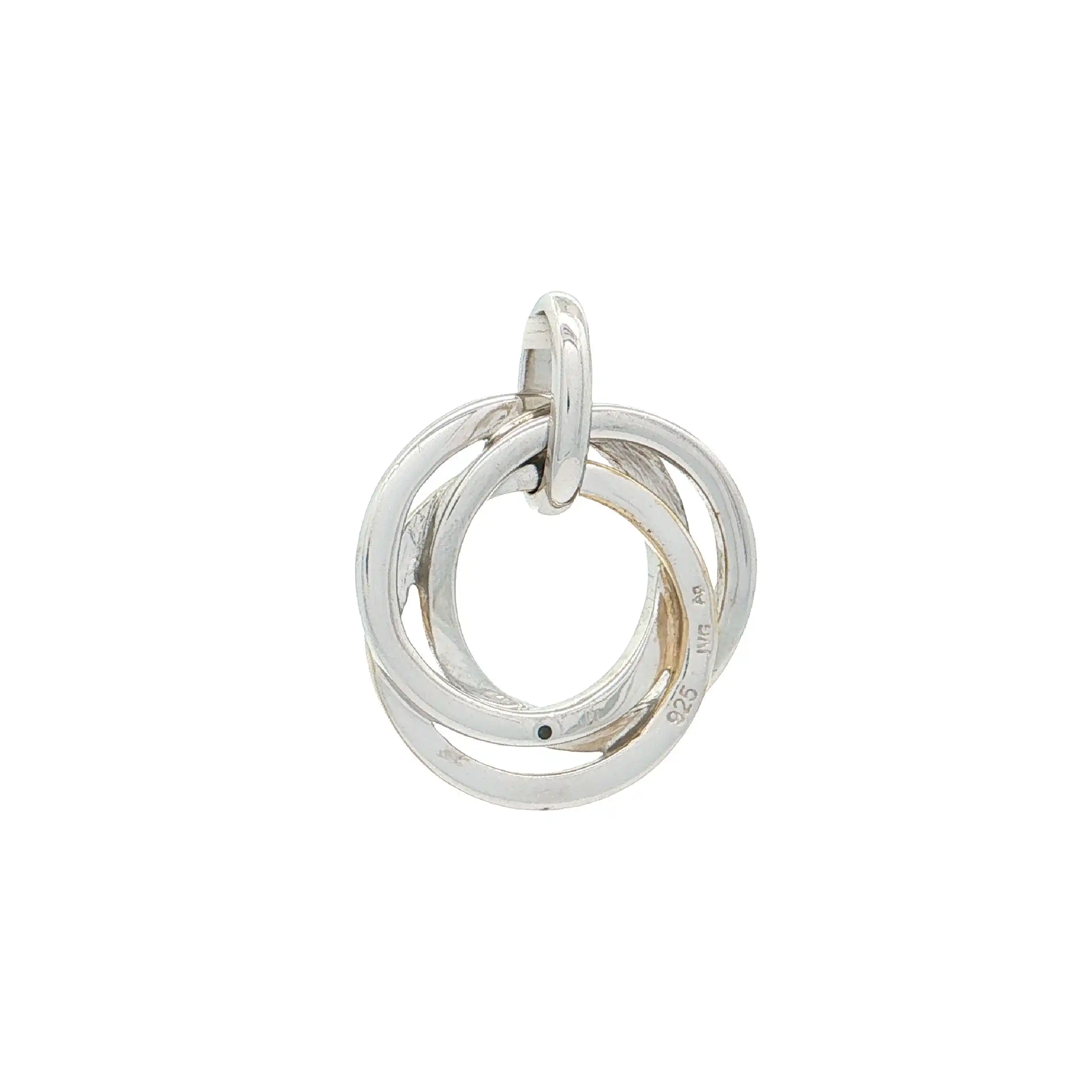 Anhänger Silber/Vergoldet "Kreise" mit Zirkonia