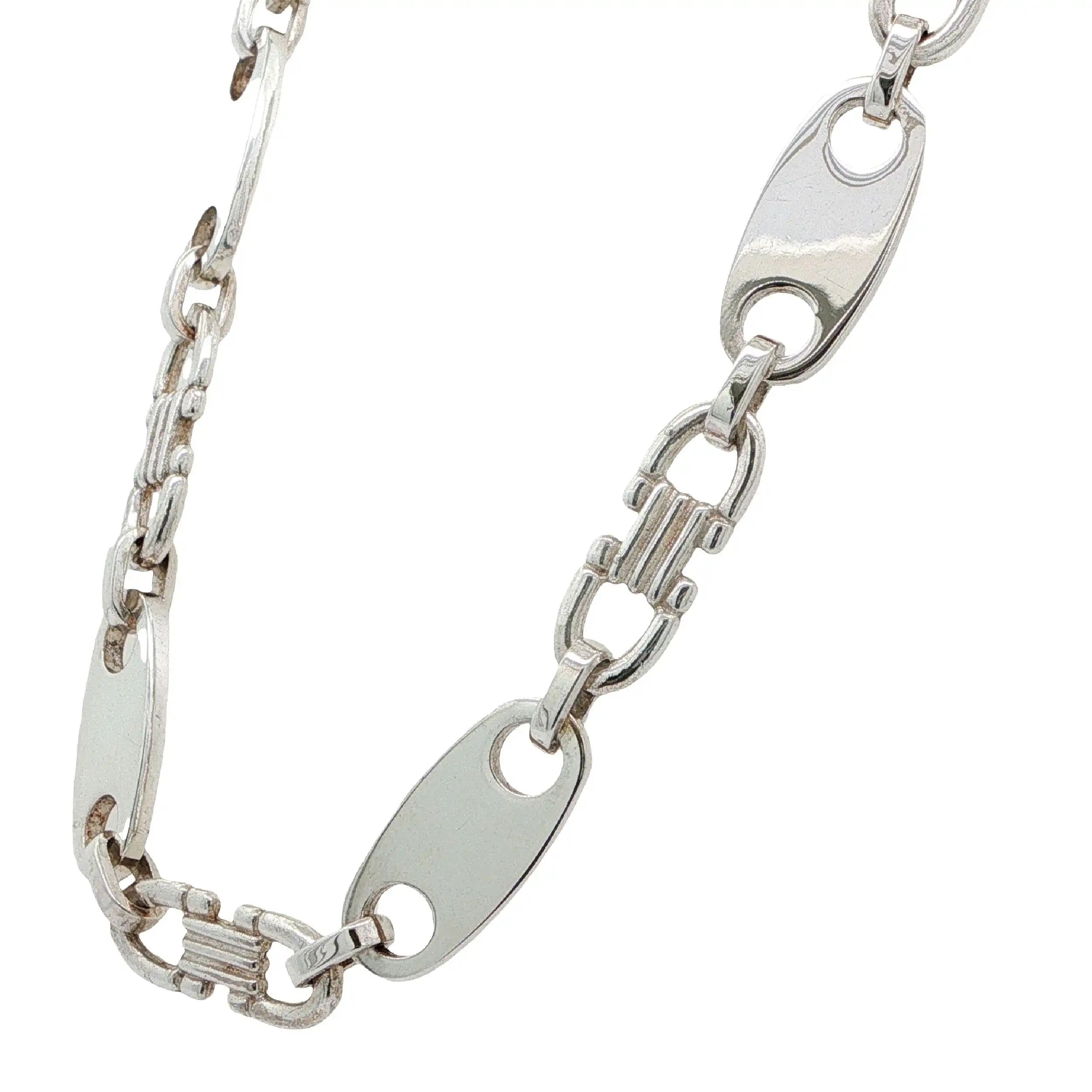Plättchen-Steigbügelkette Silber