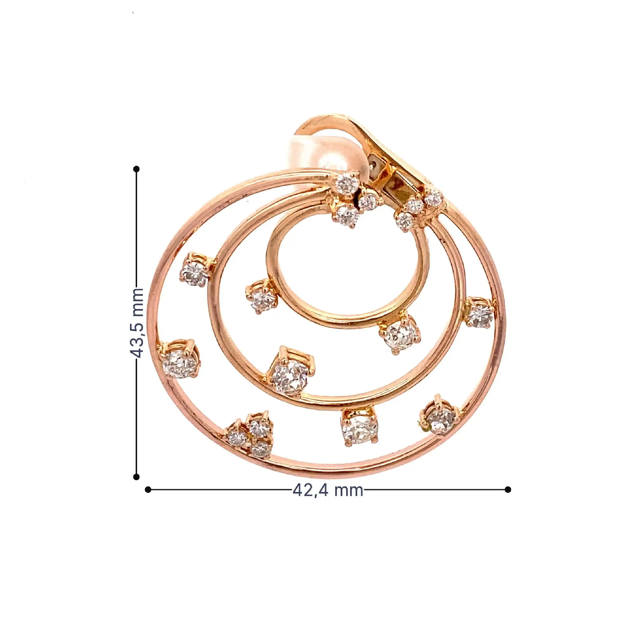 Paar Creolen Rosegold mit Brillanten und Diamanten Altschliff Paar Creolen Rosegold mit Brillanten und Diamanten Altschliff