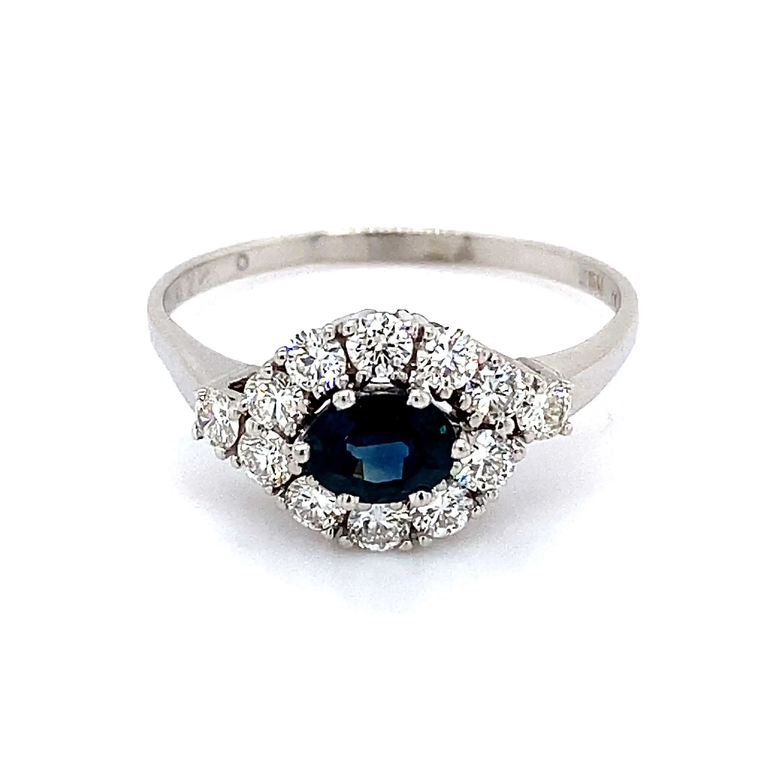 Ring Weißgold mit Saphir und Brillanten Ring Weißgold mit Saphir und Brillanten