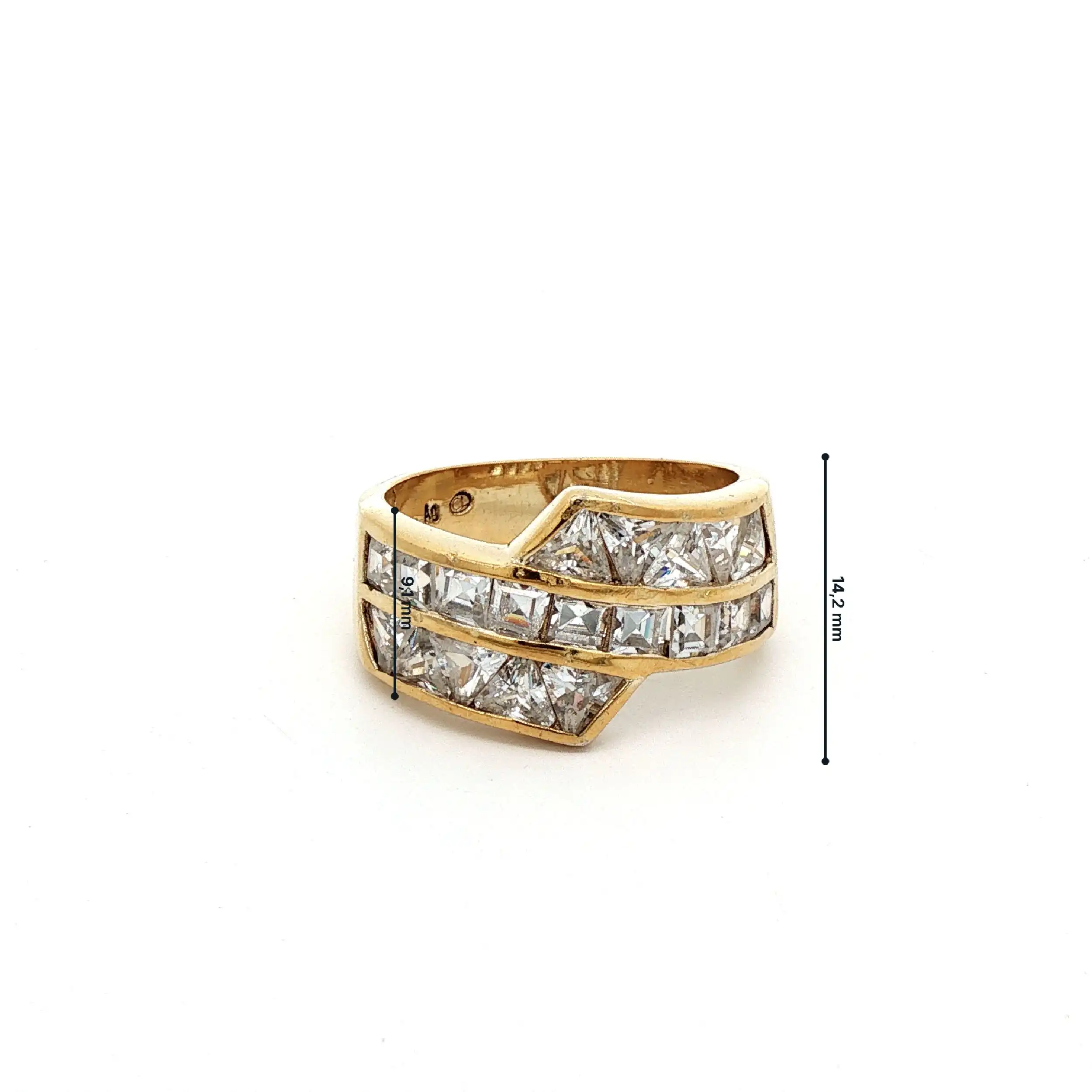 Ring Silber vergoldet mit Zirkonia