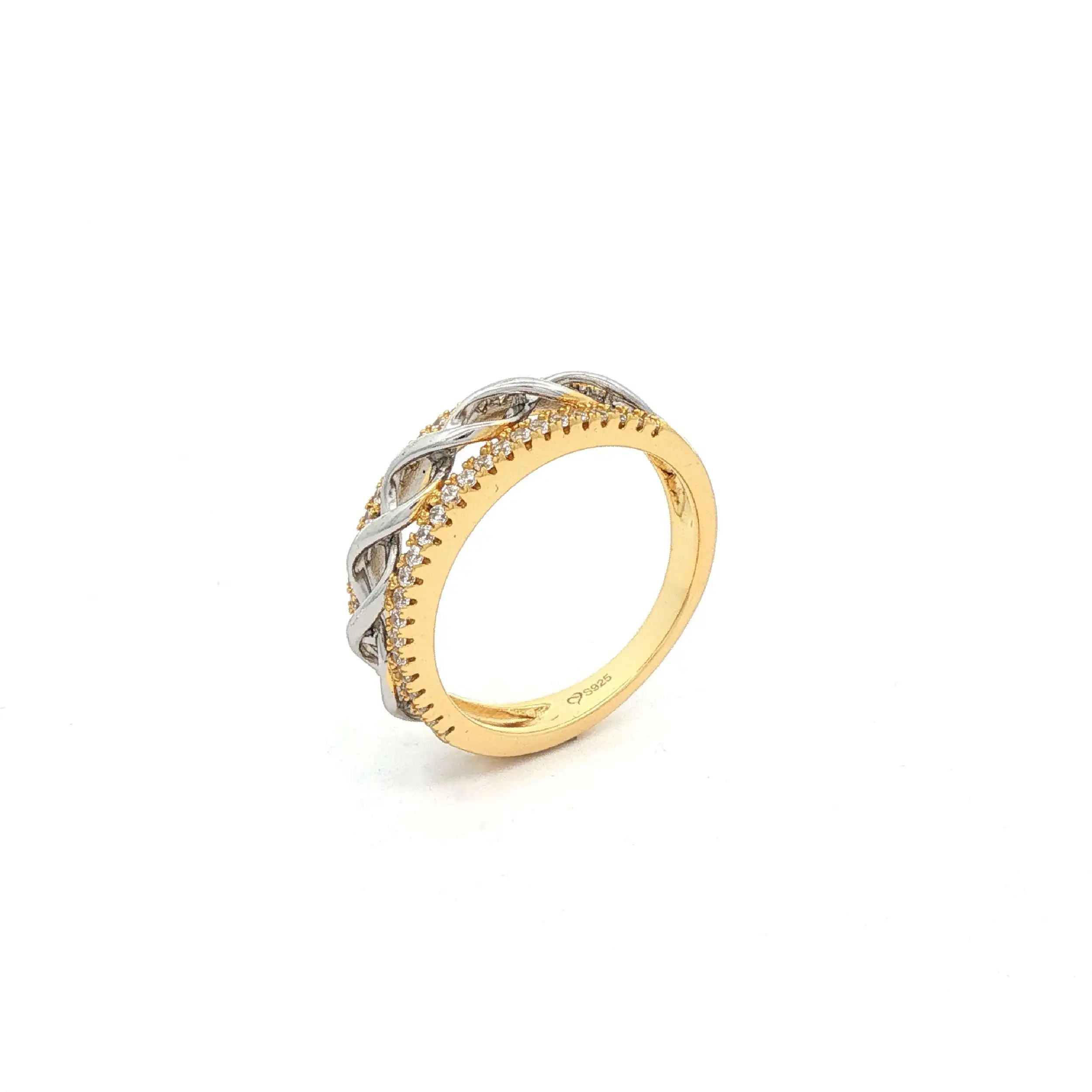 Ring Silber Bicolor vergoldet mit Zirkonia Ring Silber Bicolor vergoldet mit Zirkonia