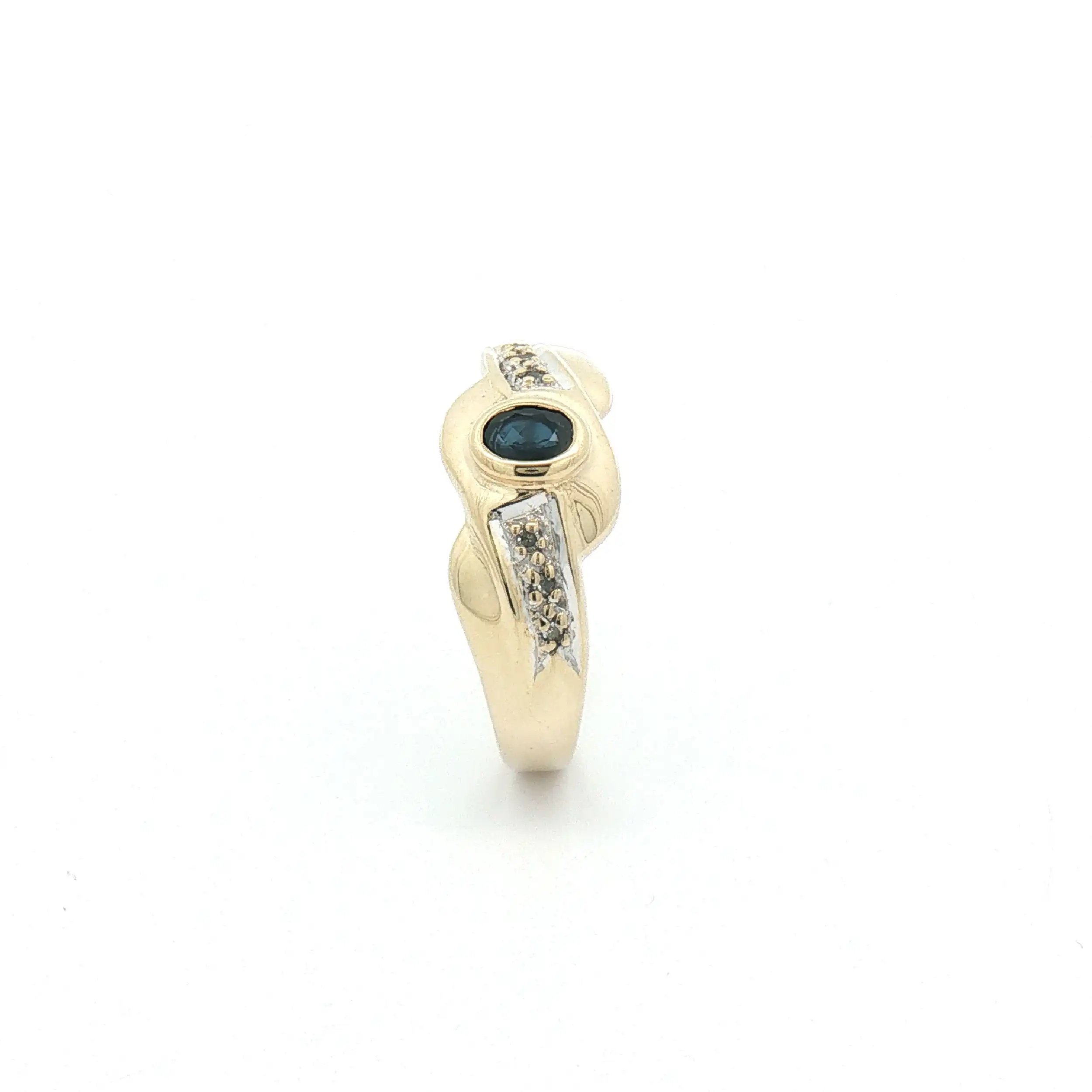 Ring Bicolor mit Diamanten und Saphir Ring Bicolor mit Diamanten und Saphir
