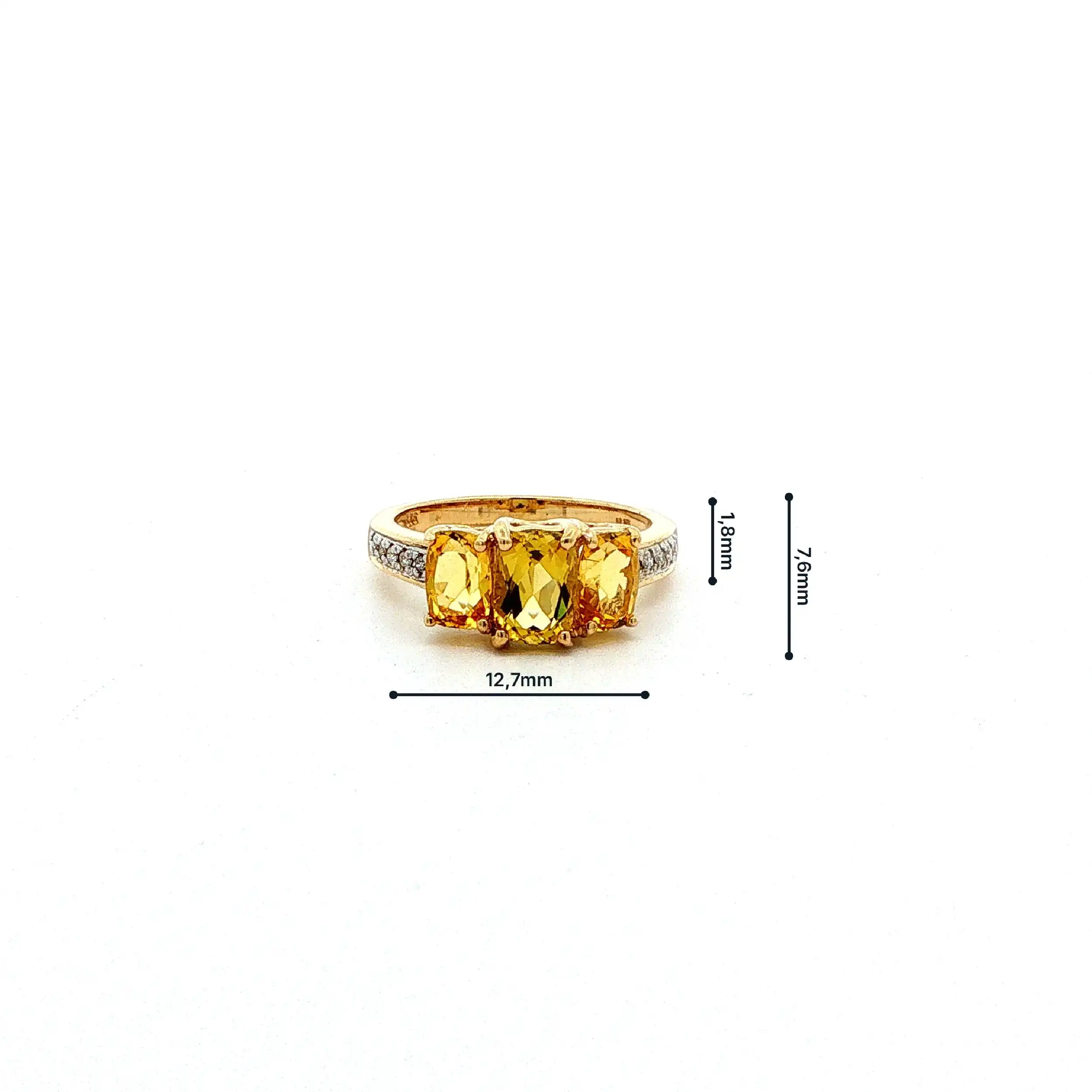 Ring Gelbgold JLO mit Citrinen & Brillanten