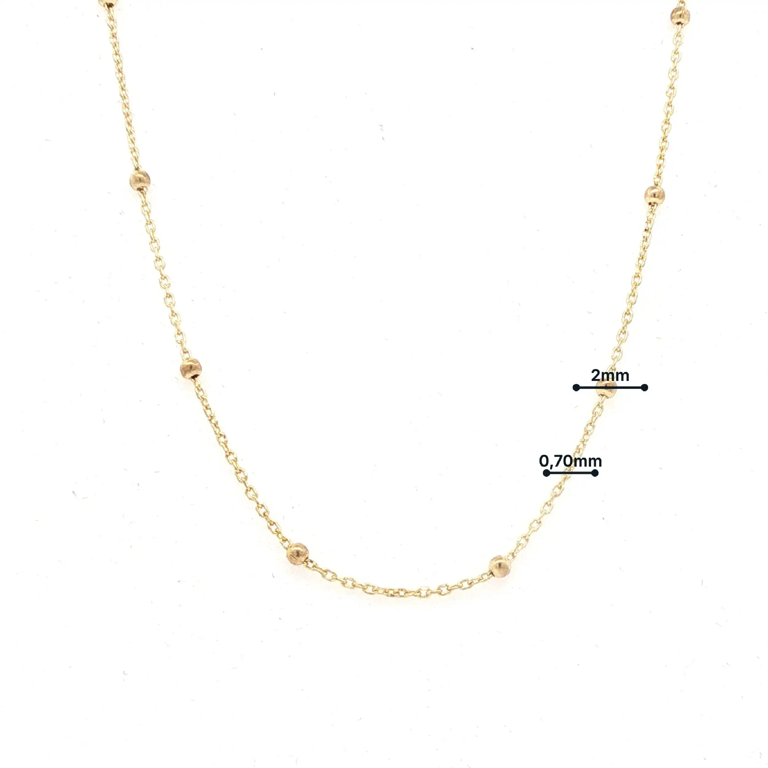 Ankerkette Gelbgold mit Kugeln