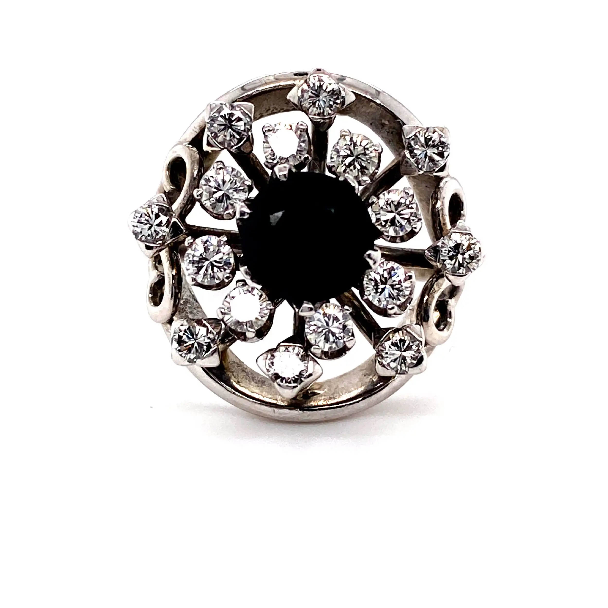 Ring Weißgold mit Saphir und Brillanten Ring Weißgold mit Saphir und Brillanten