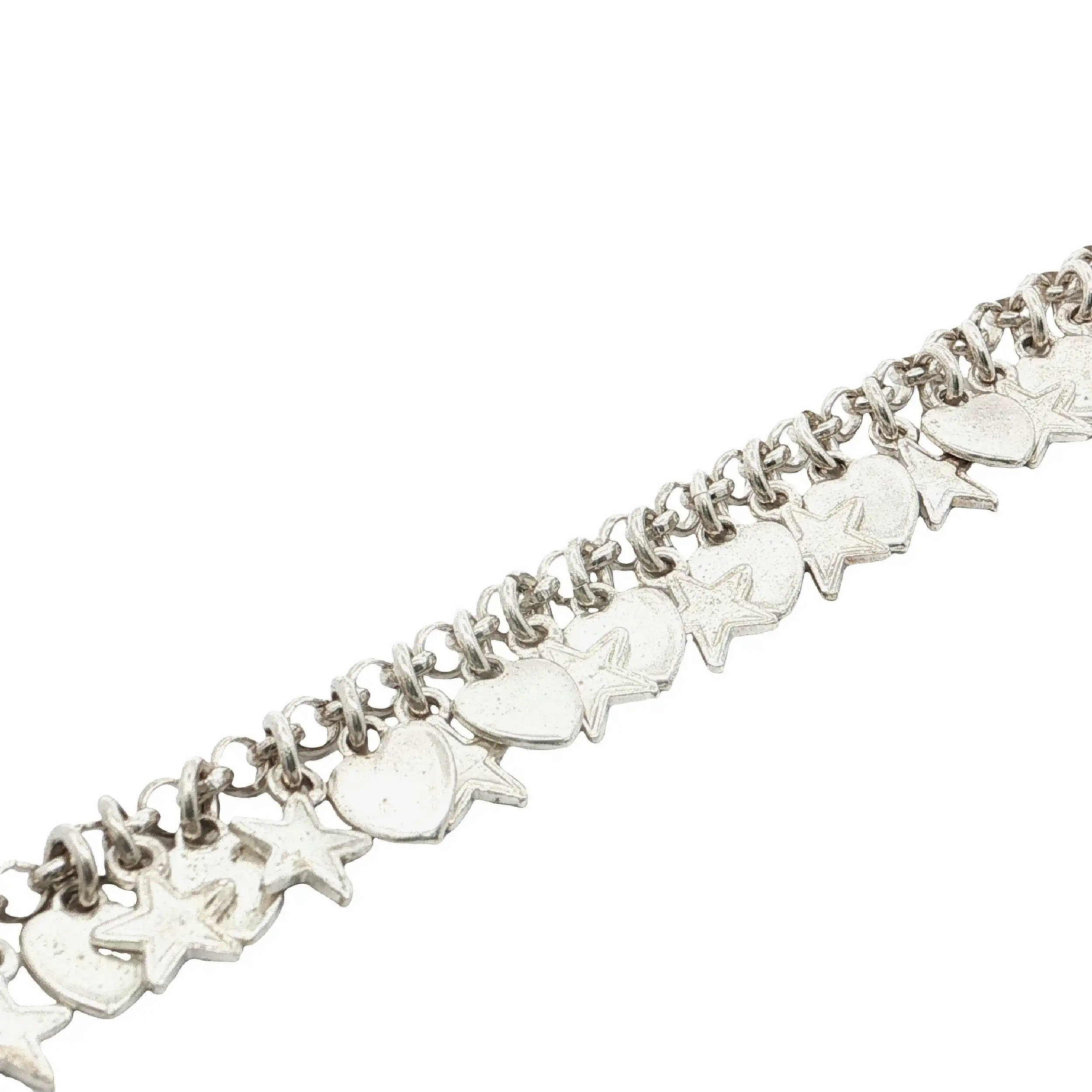 Armband Silber mit Herzchen- und Sternanhängern