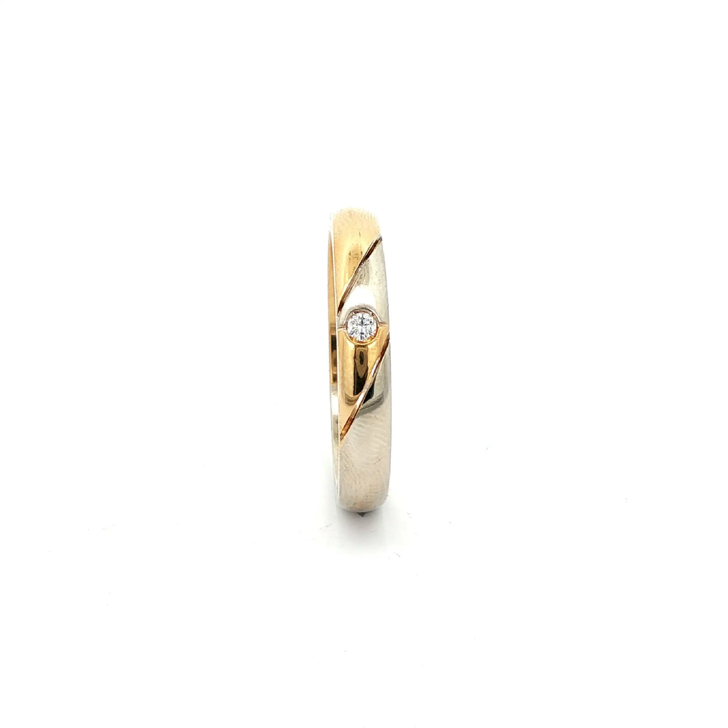 Ring Bicolor mit Brillant Solitär