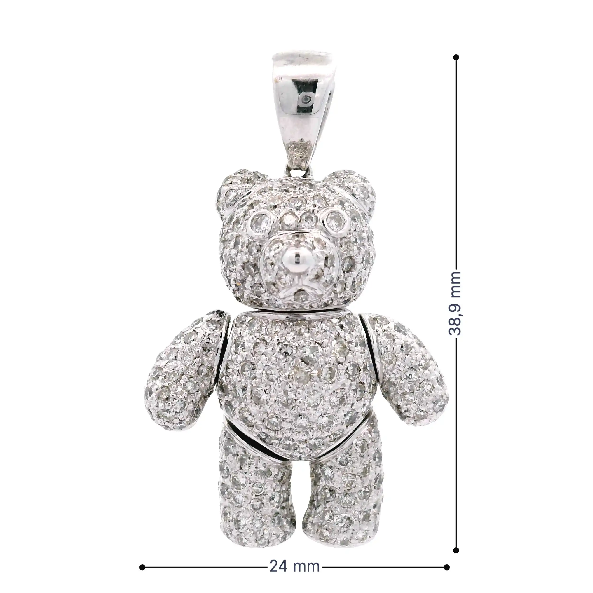 Anhänger Weißgold Teddybär mit Brillanten