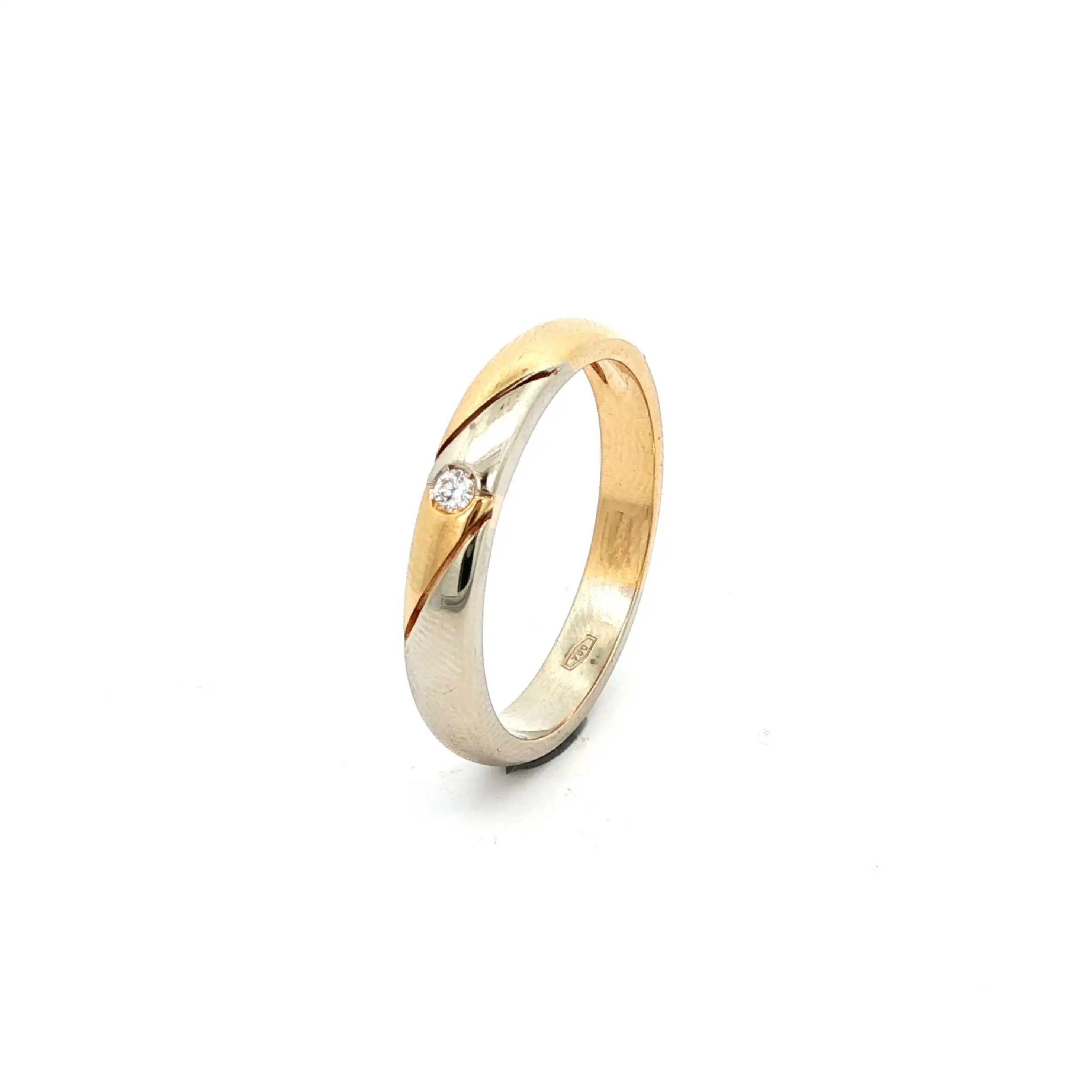 Ring Bicolor mit Brillant Solitär Ring Bicolor mit Brillant Solitär