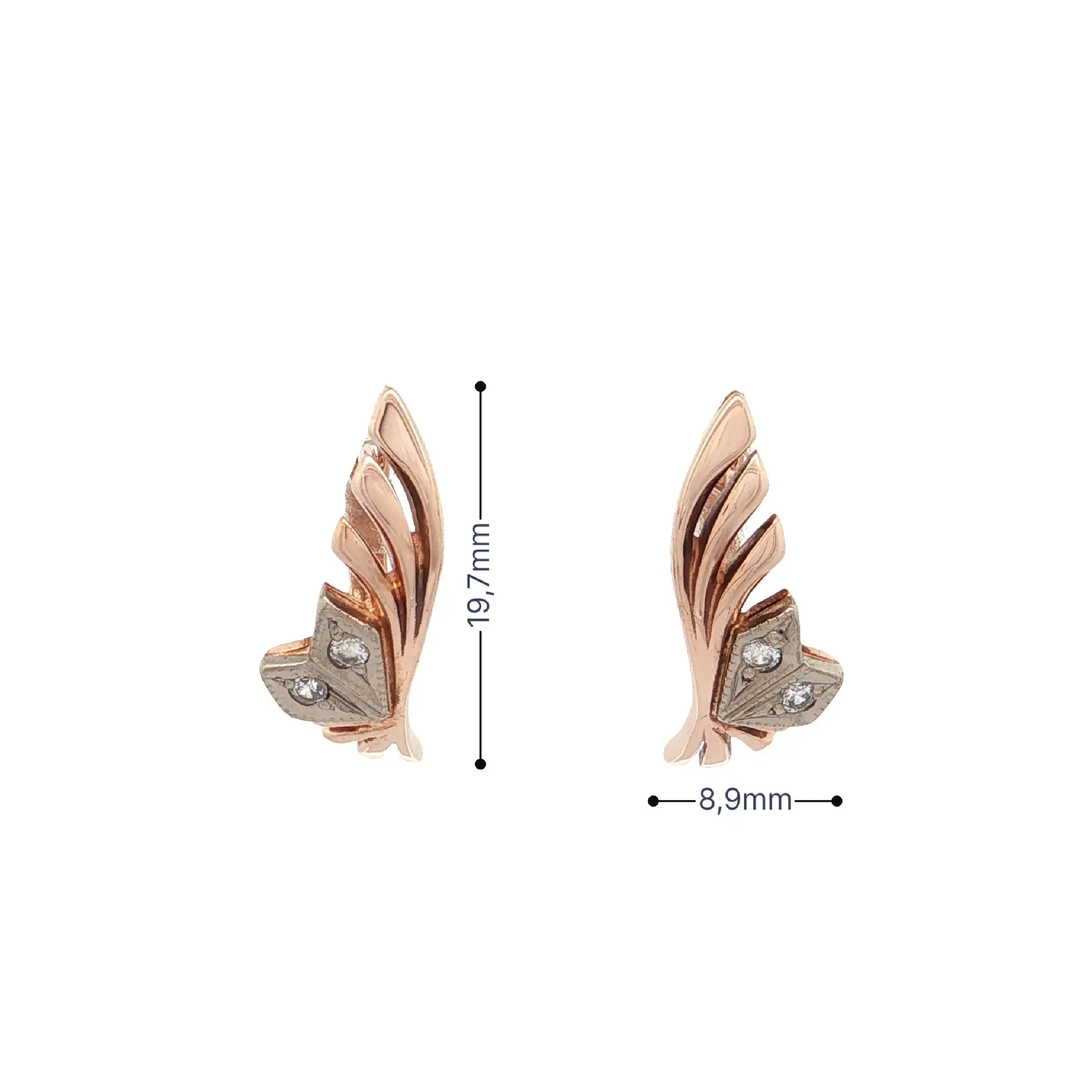 Ohrringe Bicolor mit Zirkonia Ohrringe Bicolor mit Zirkonia