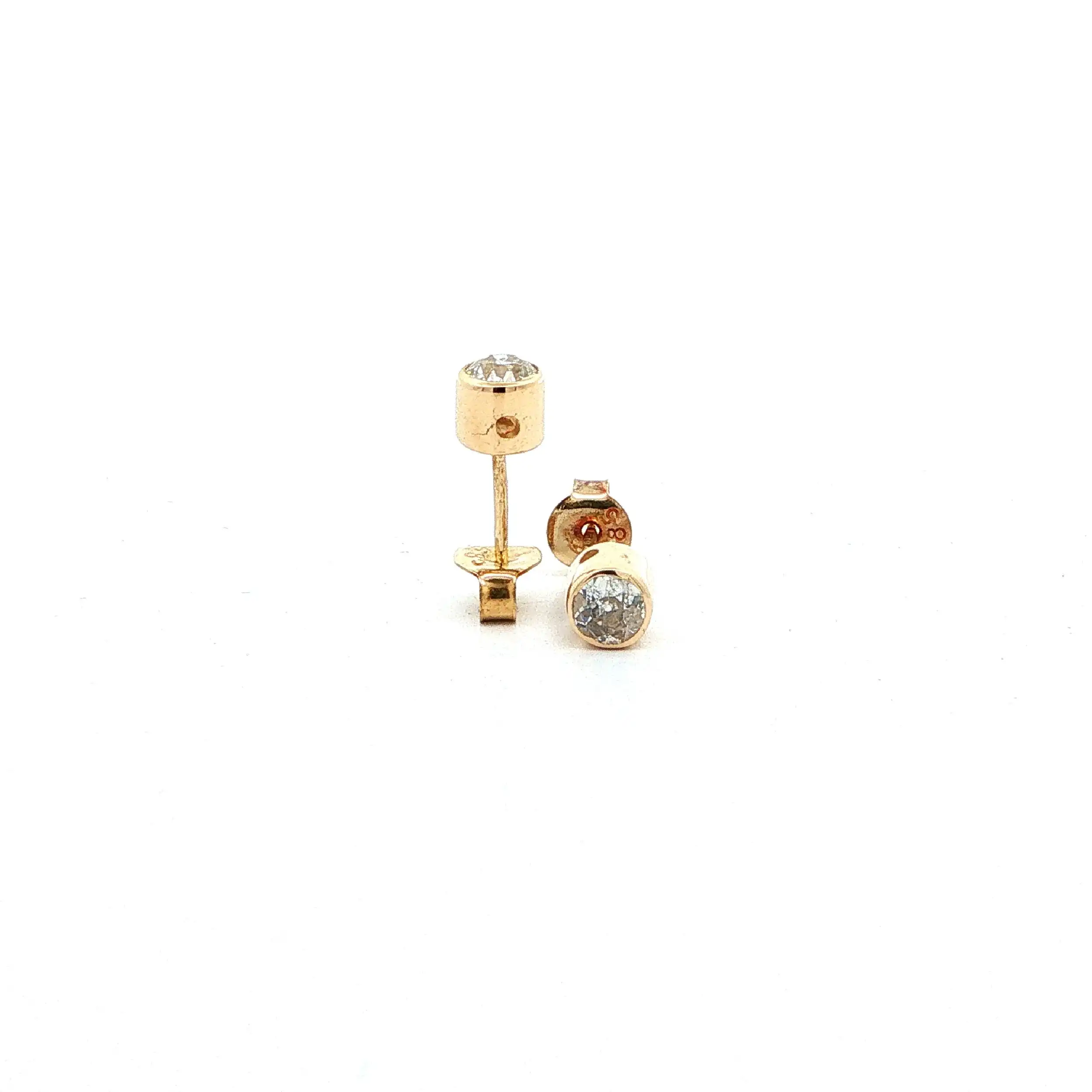 Ohrstecker Gelbgold mit Altschliff-Brillanten Ohrstecker Gelbgold mit Altschliff-Brillanten