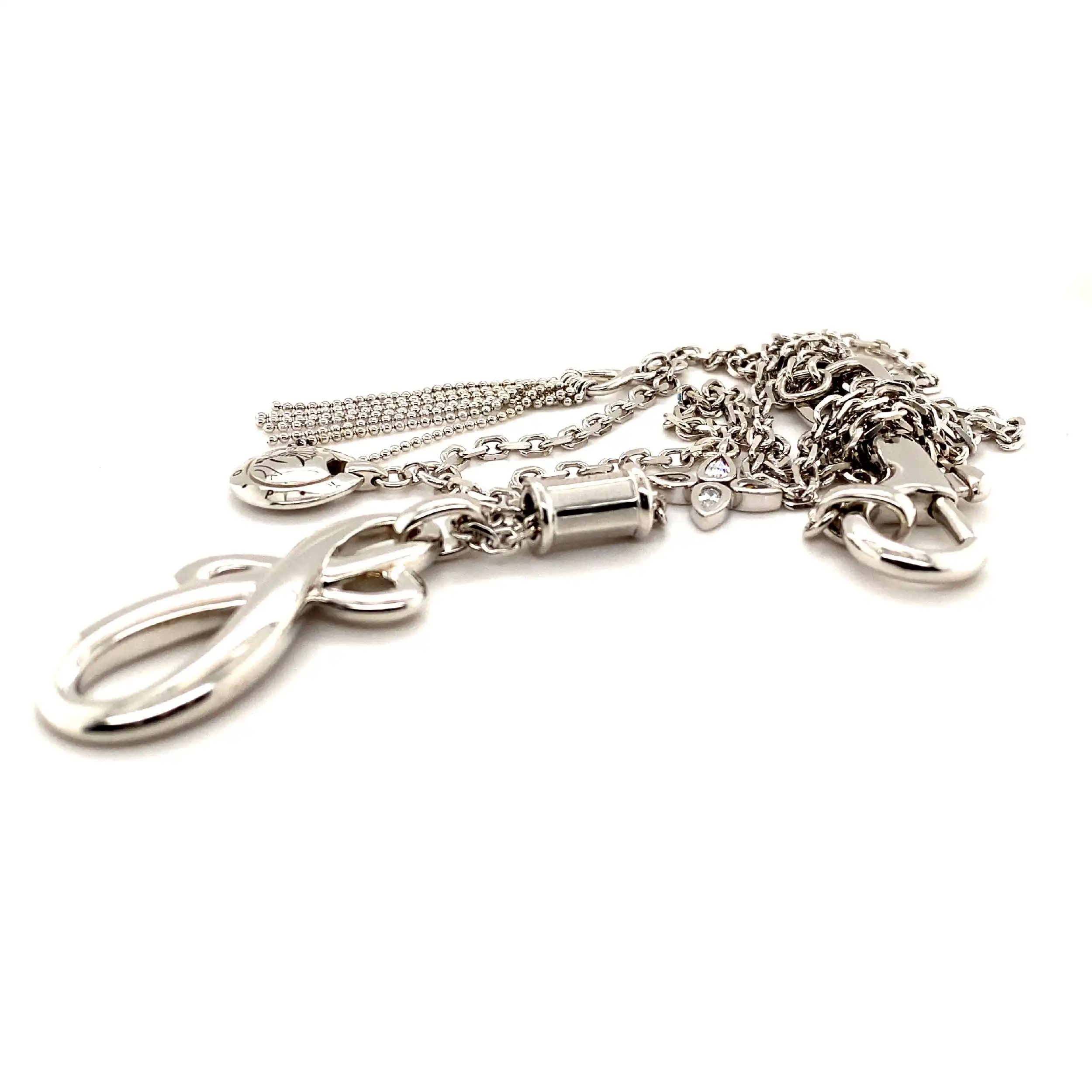 Silber Kette Joop mit Doppelschleife Anhänger Silber Kette Joop mit Doppelschleife Anhänger