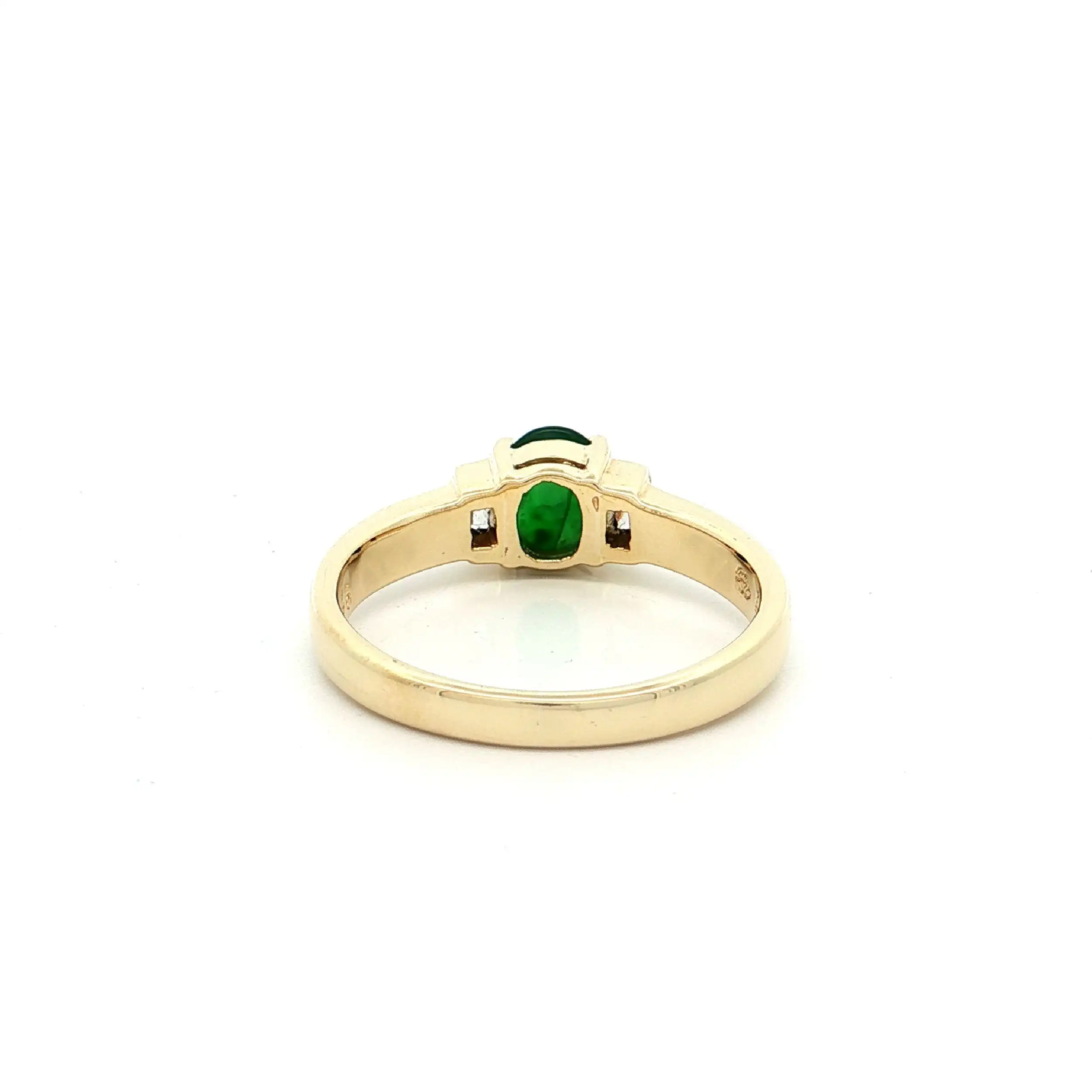 Ring Gelbgold mit Farbstein Cabochon und Diamanten