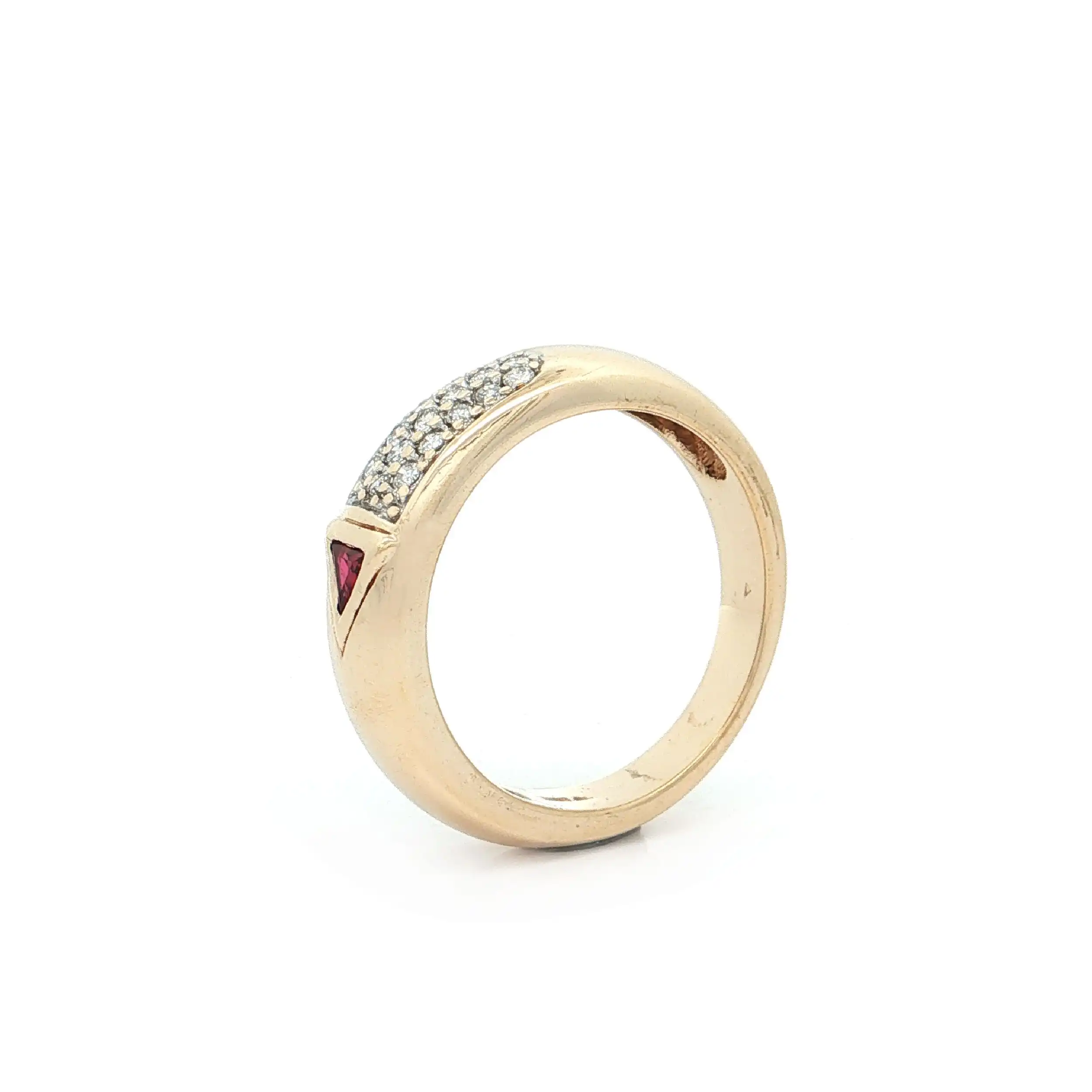 Ring Bicolor mit Rubin und Brillanten