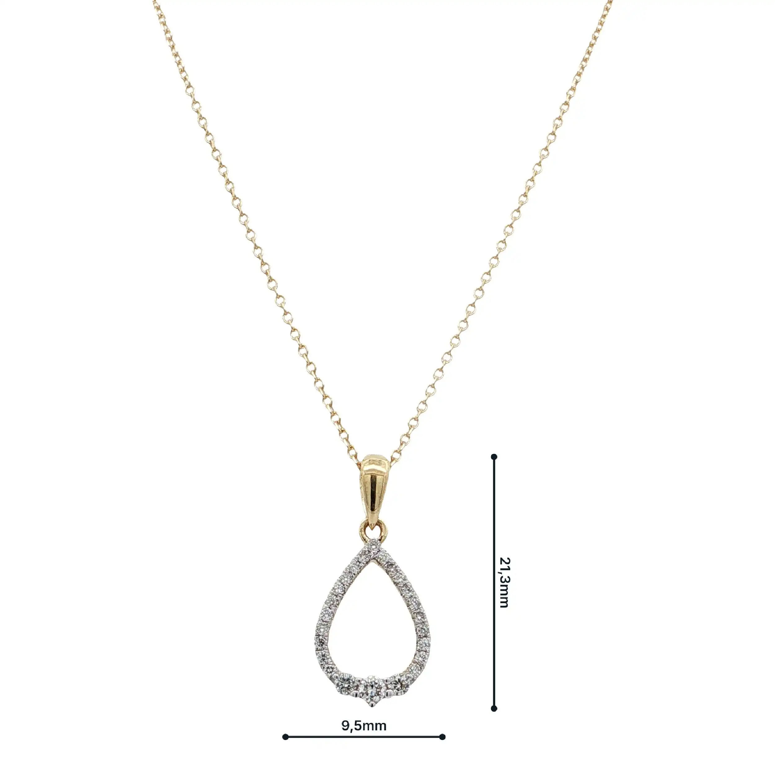 Kette Gelbgold mit Anhänger "Tropfen" & Brillanten 0,22ct. TW/SI Kette Gelbgold mit Anhänger "Tropfen" & Brillanten 0,22ct. TW/SI