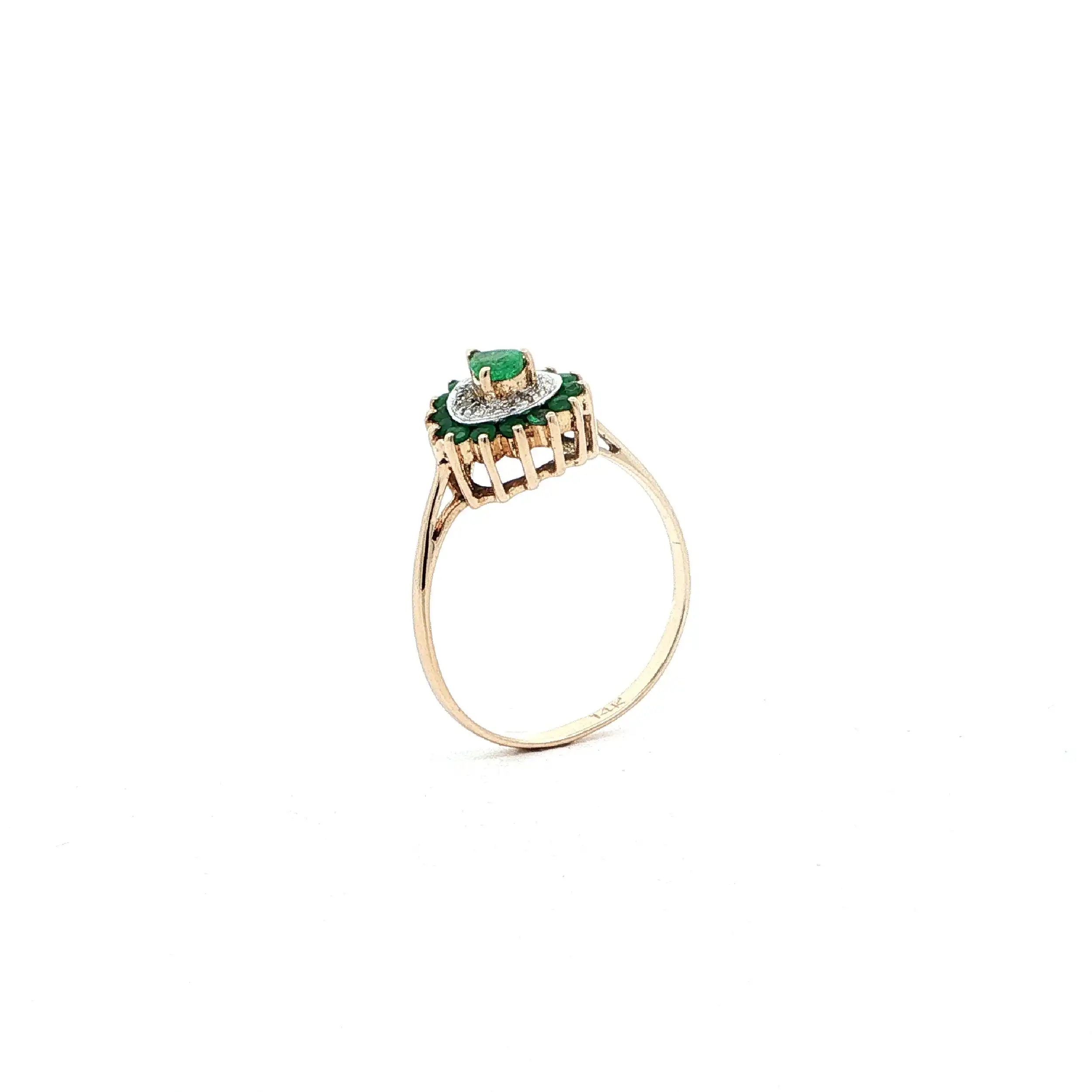 Ring Gelbgold mit Smaragden & Diamanten