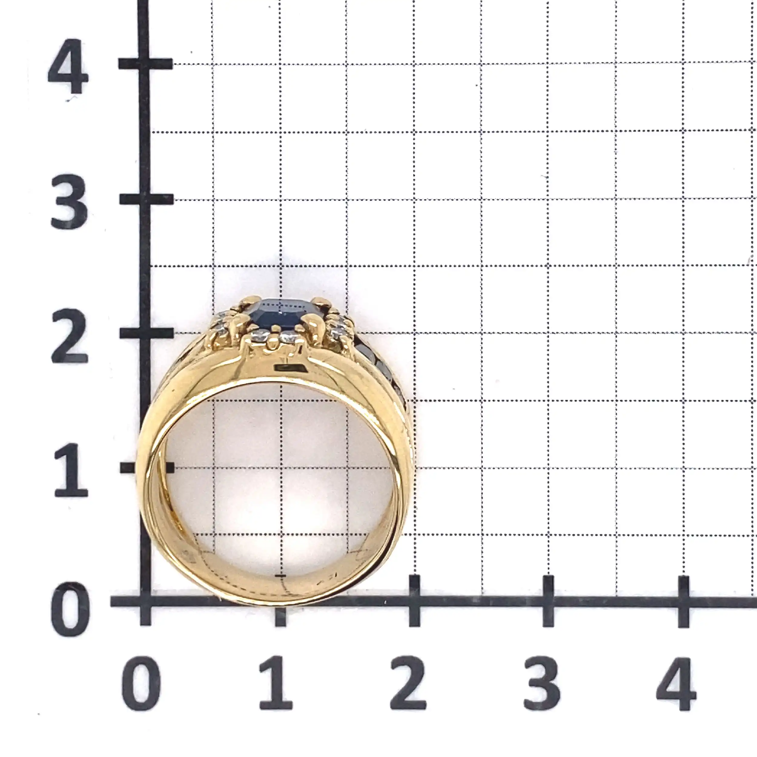 Ring Gelbgold mit Saphiren und Brillanten, mit Expertise von EPL