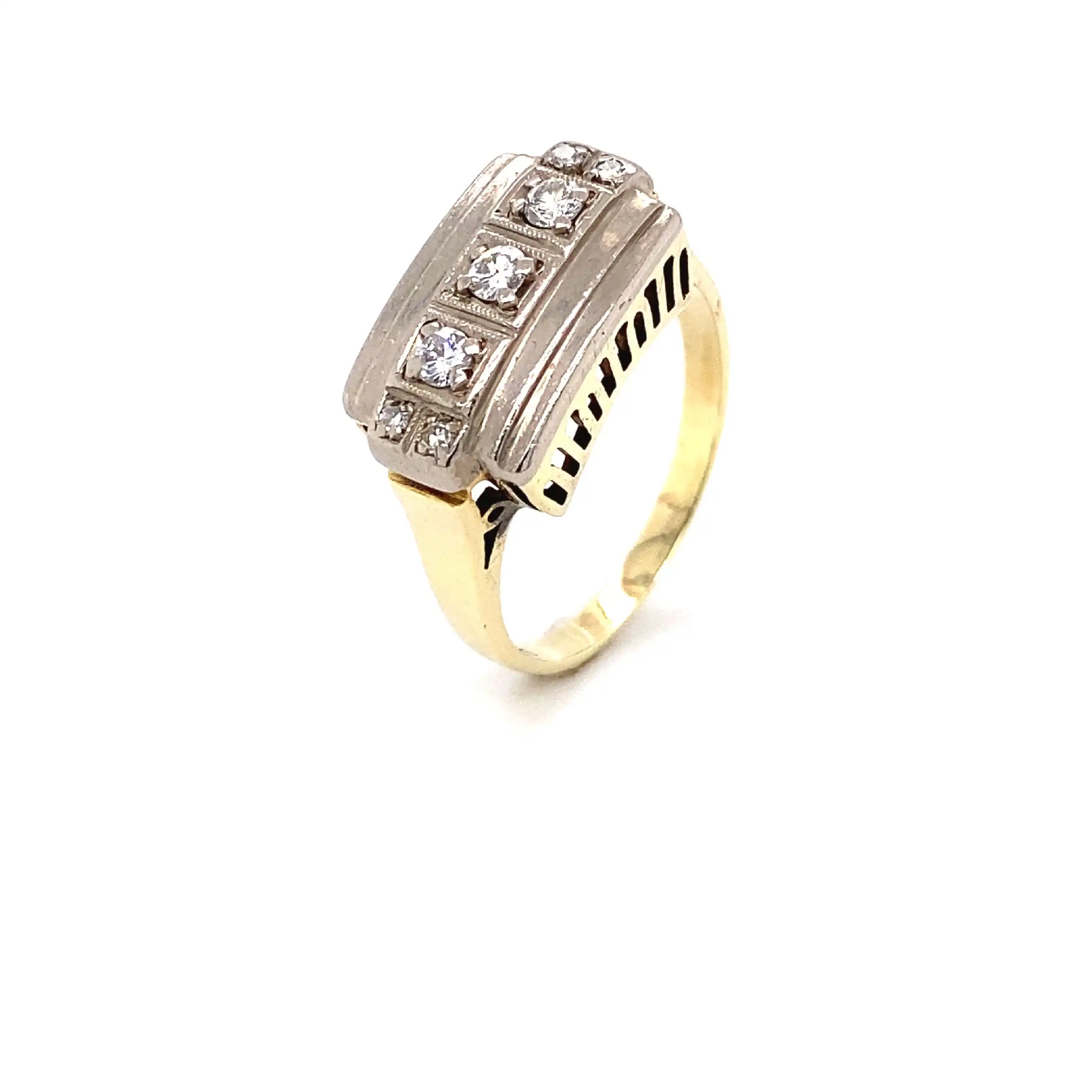 Ring Bicolor mit Brillanten und Diamanten Ring Bicolor mit Brillanten und Diamanten