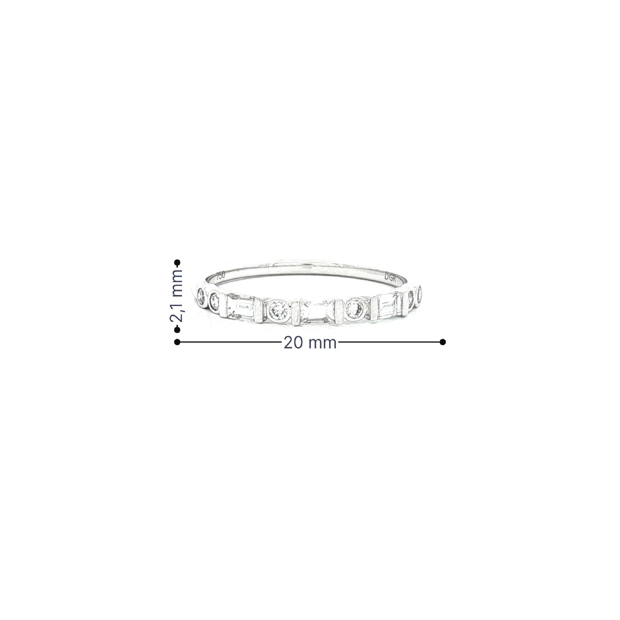 Halbmemoryring Weißgold mit Brillanten und Diamanten Halbmemoryring Weißgold mit Brillanten und Diamanten