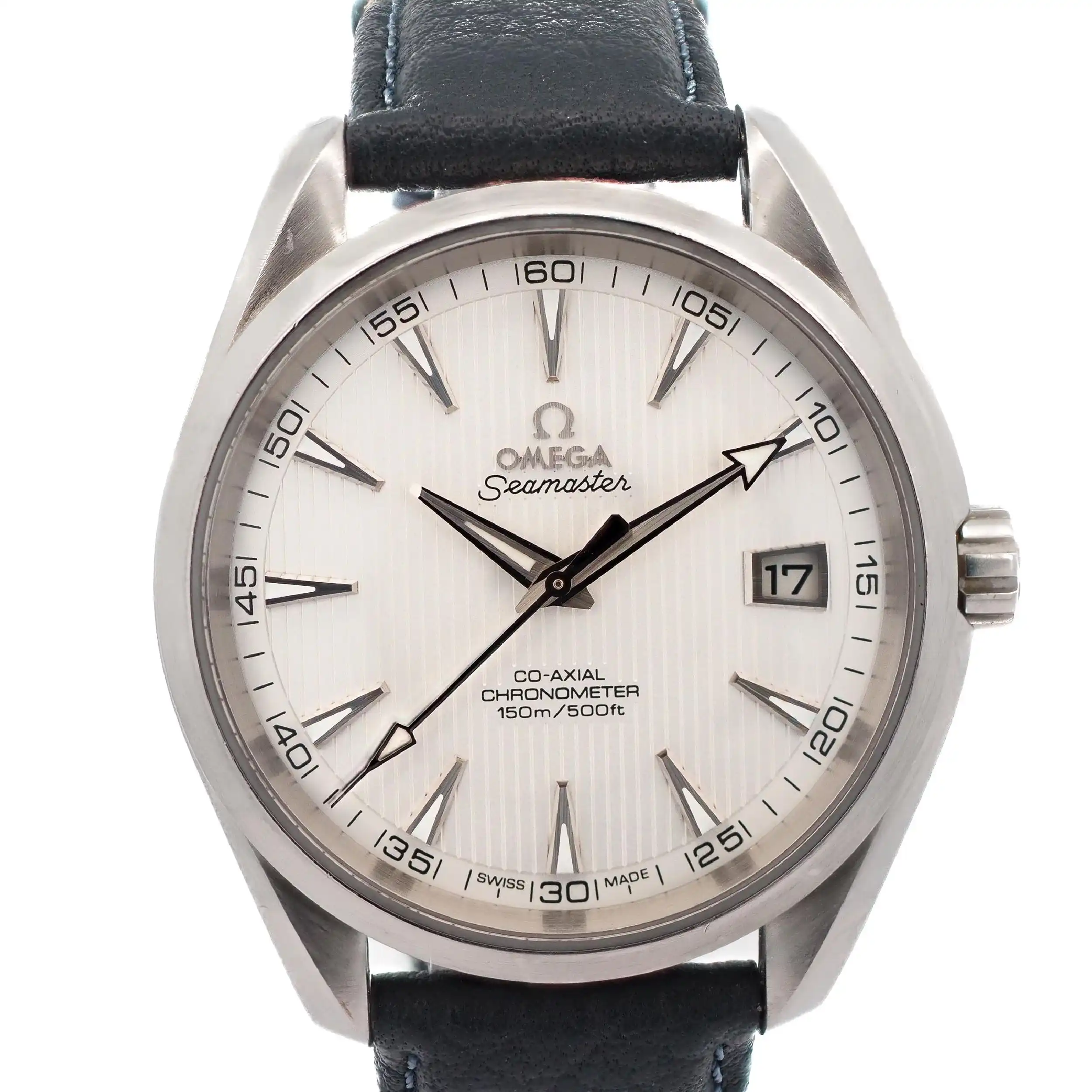 Herrenuhr Omega Seamaster Aqua Terra Co Axial an Lederband Herrenuhr Omega Seamaster Aqua Terra Co Axial an Lederband