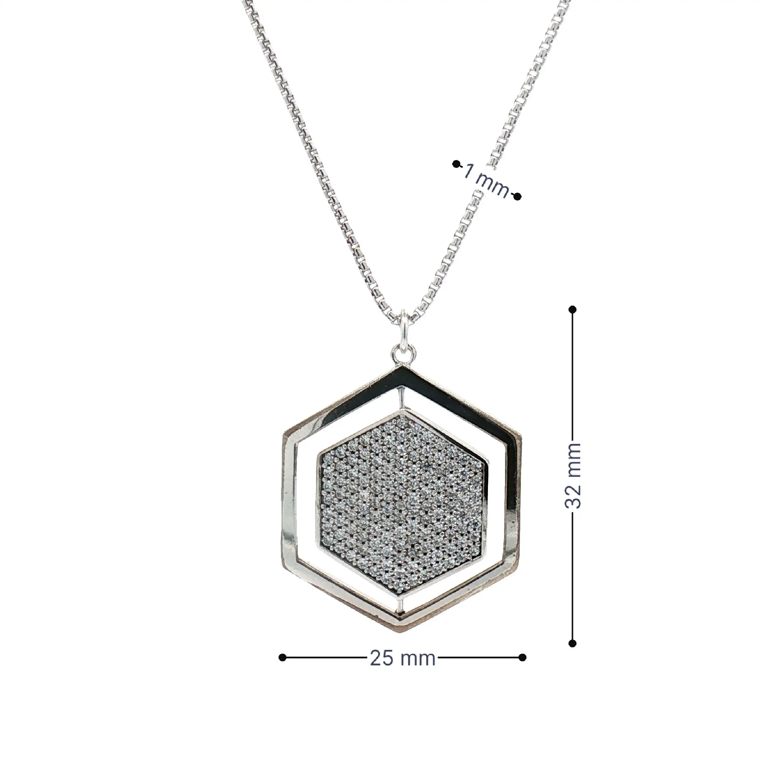 Kette Edelstahl mit Zirkoniaanhänger Jette Kette Edelstahl mit Zirkoniaanhänger Jette