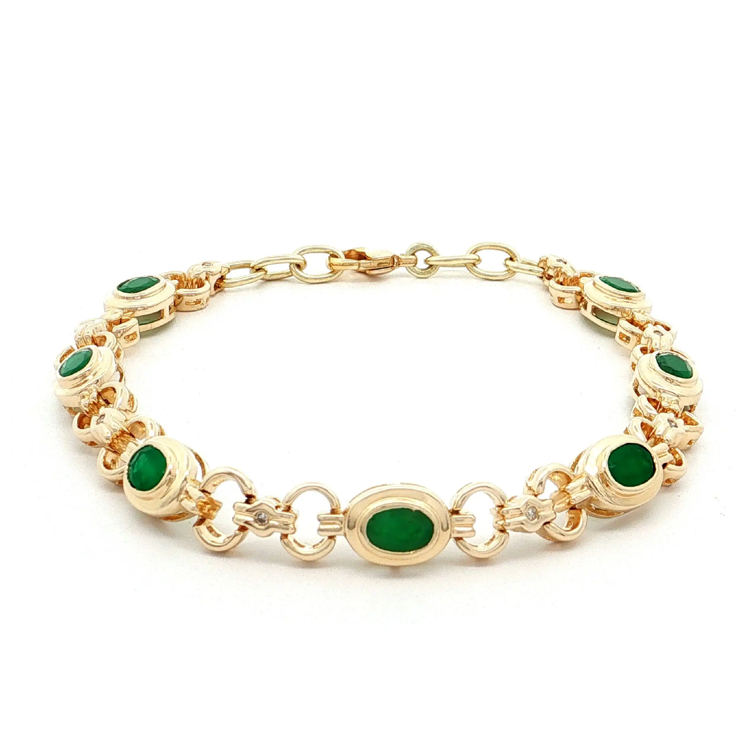 Armband Gelbgold mit Smaragden und Diamanten