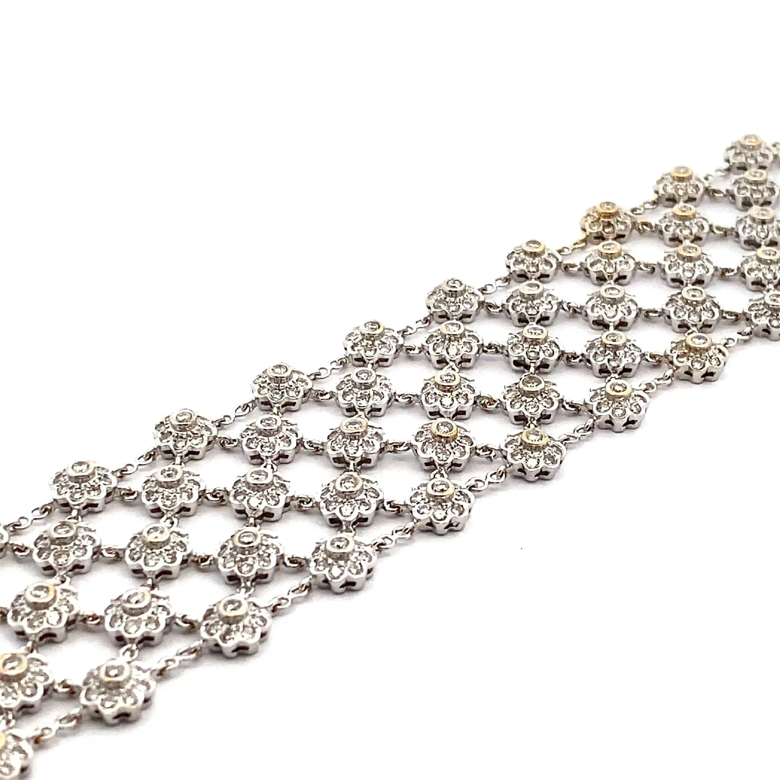 Armband Weißgold mit Brillanten, graviert mit 4,26ct