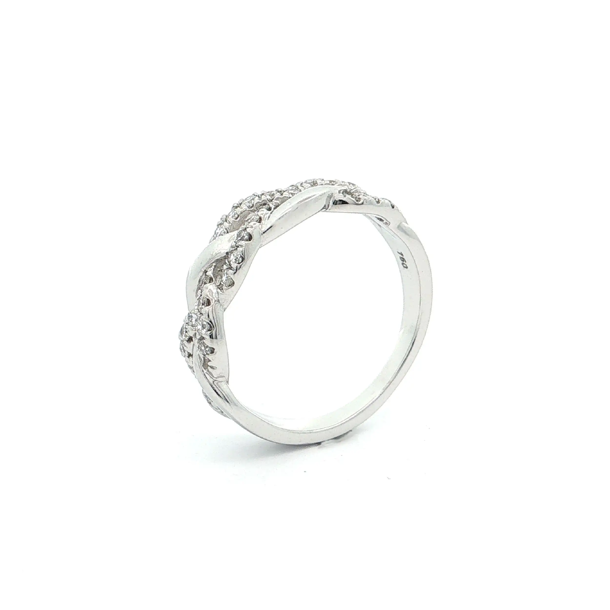 Ring Weißgold geflochten mit Brillanten Ring Weißgold geflochten mit Brillanten