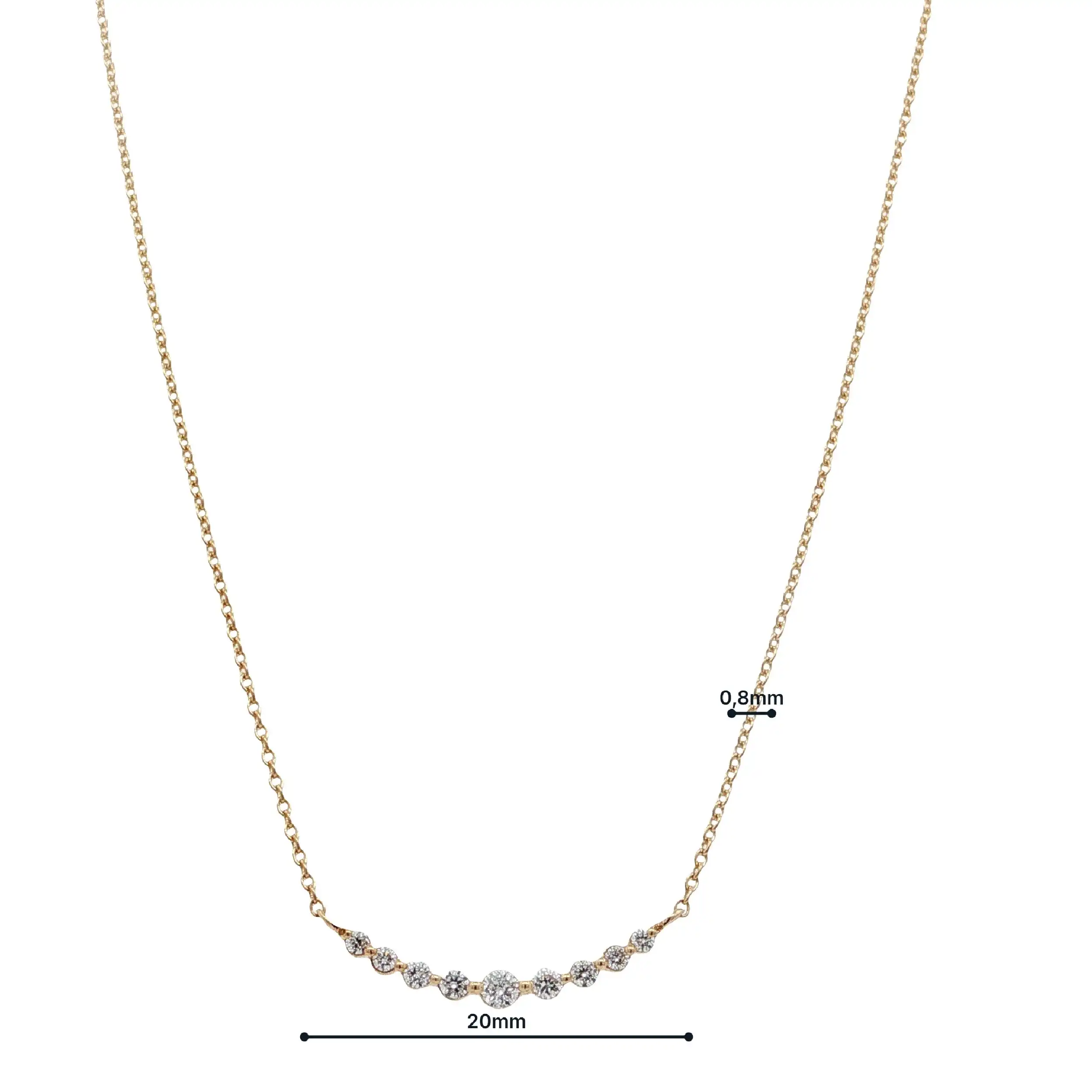 Collier Gelbgold mit Brillanten 0,04ct. + 0,12ct. TW/SI Collier Gelbgold mit Brillanten 0,04ct. + 0,12ct. TW/SI