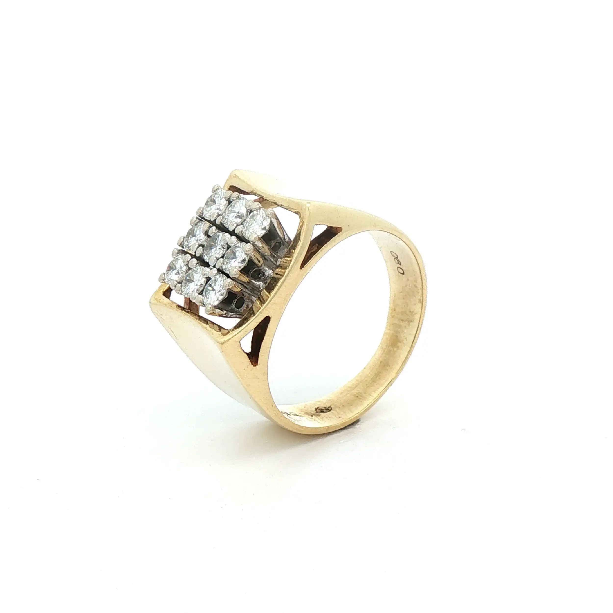 Ring Gelbgold mit Brillanten, graviert mit 0,80ct Ring Gelbgold mit Brillanten, graviert mit 0,80ct