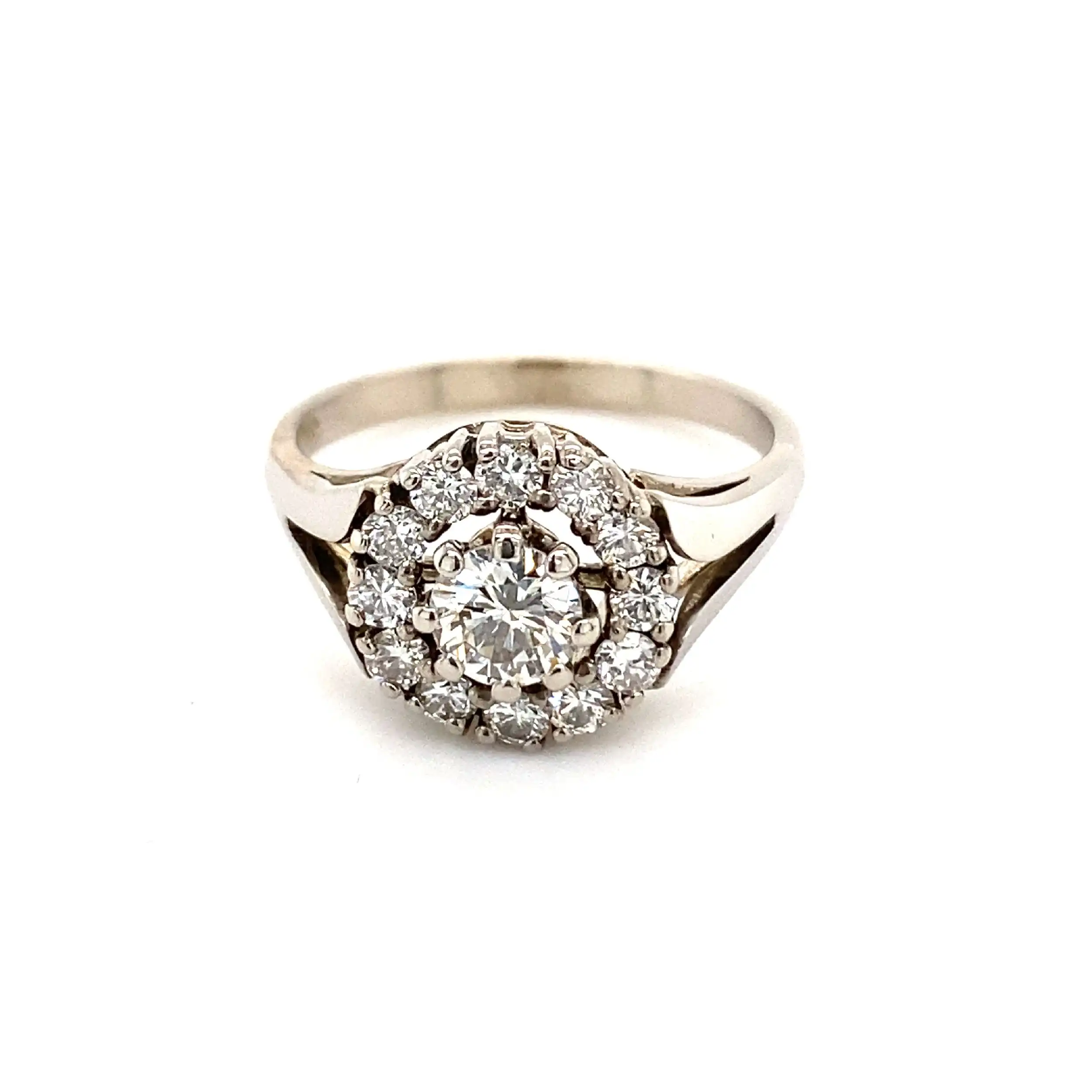 Ring Weißgold mit Brillant-Solitär & Brillanten Ring Weißgold mit Brillant-Solitär & Brillanten