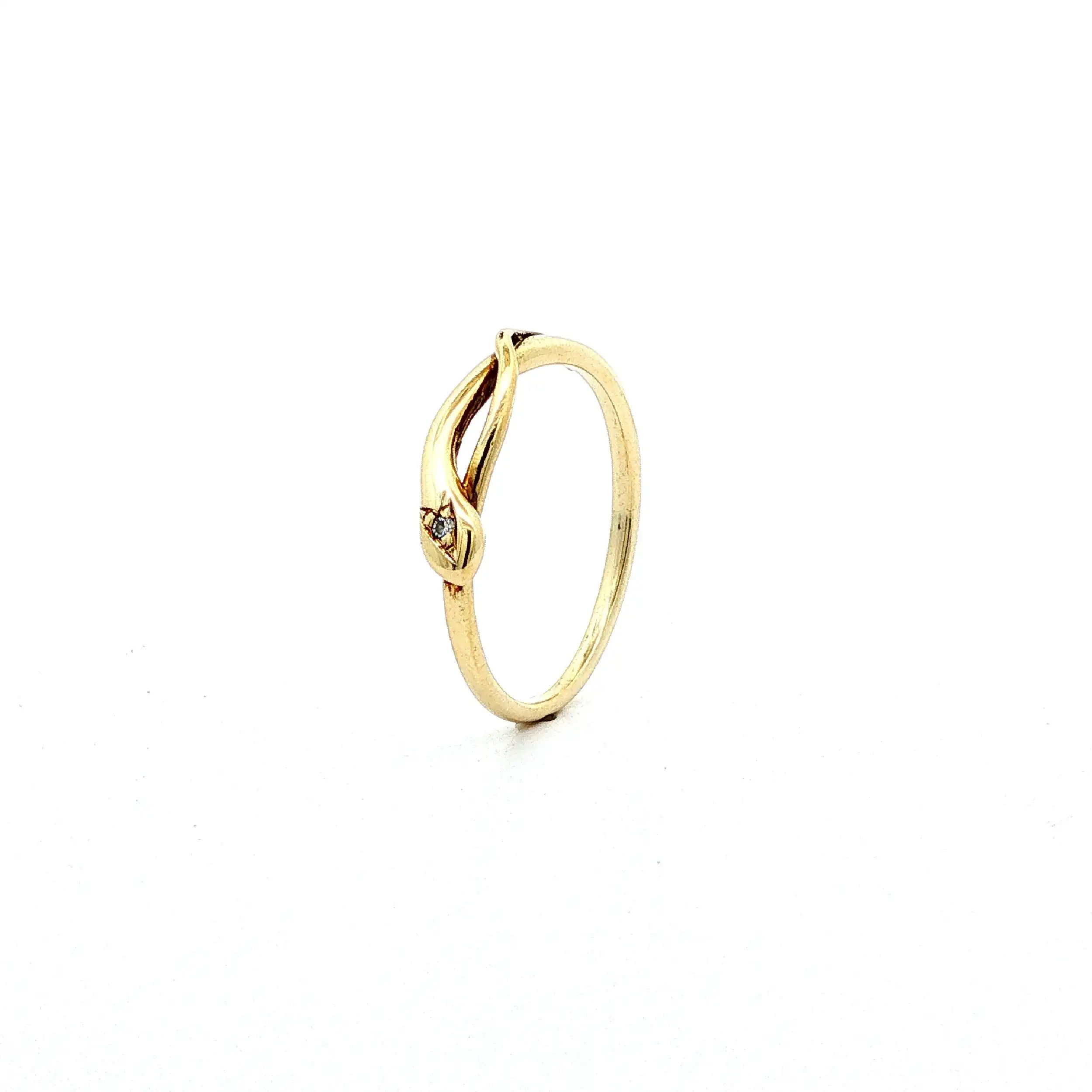 Schlangenring Gelbgold mit Diamant