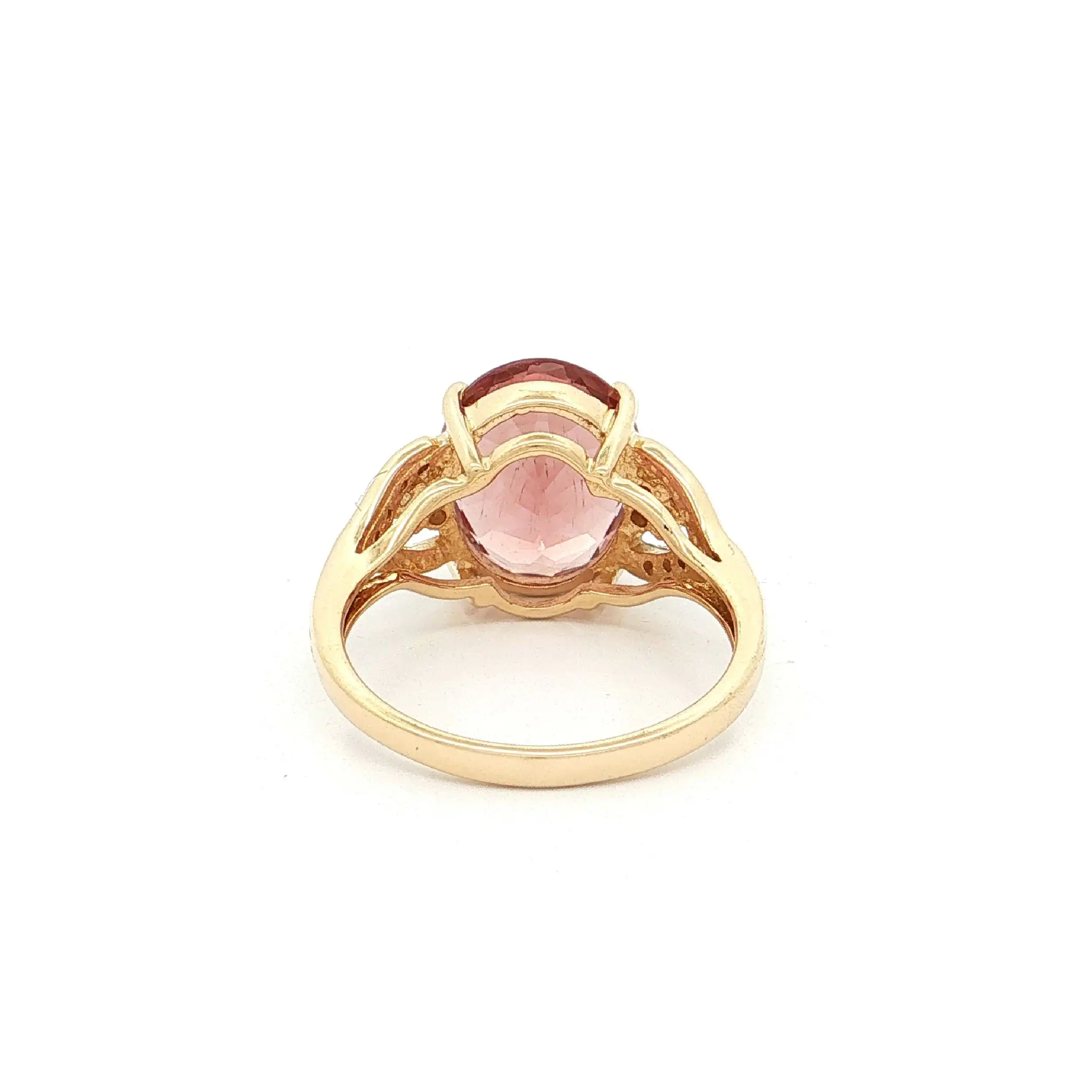 Ring Bicolor mit rotem Apatit, Brillanten und Diamanten mit Expertise von Amayani