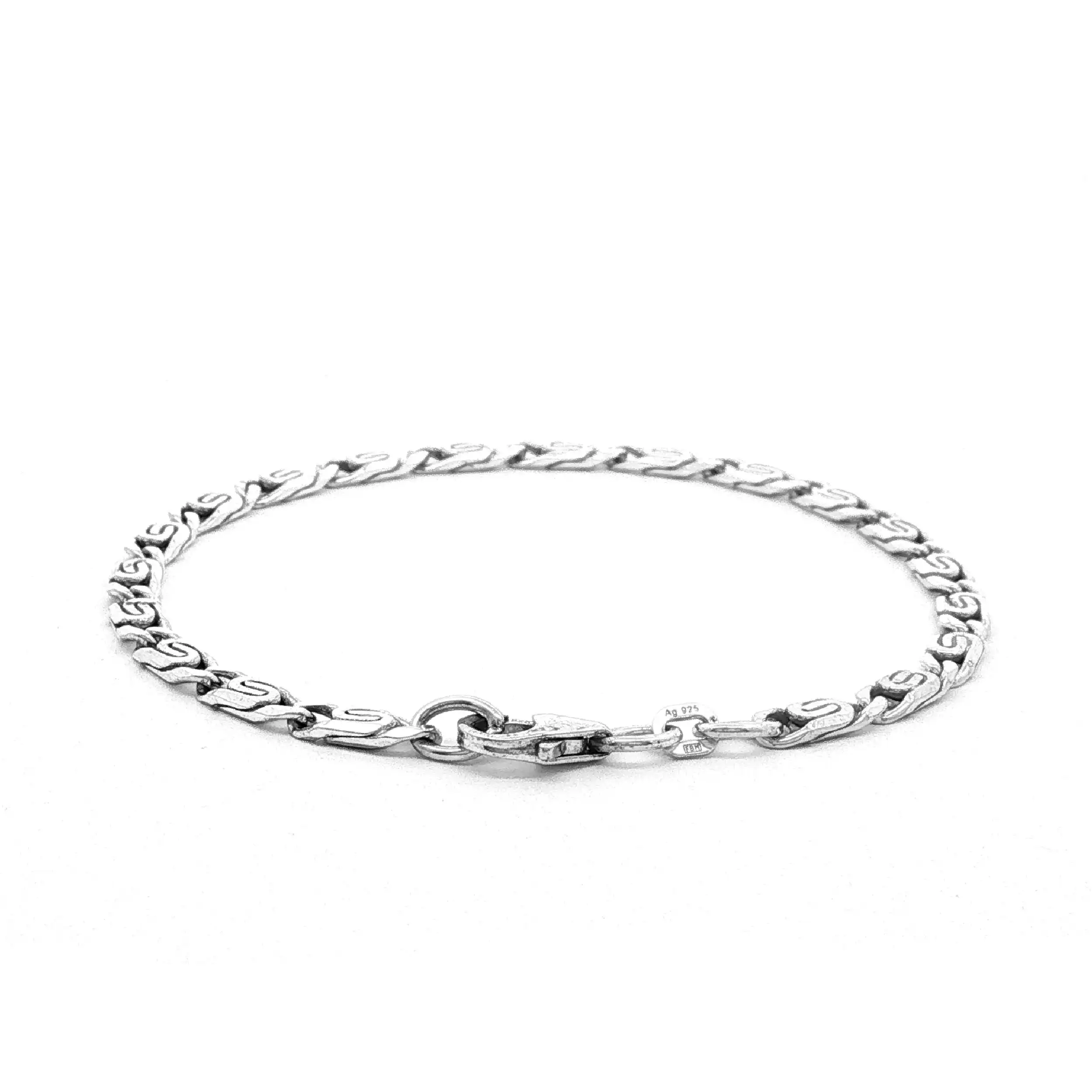 S-Panzerkettenarmband Silber