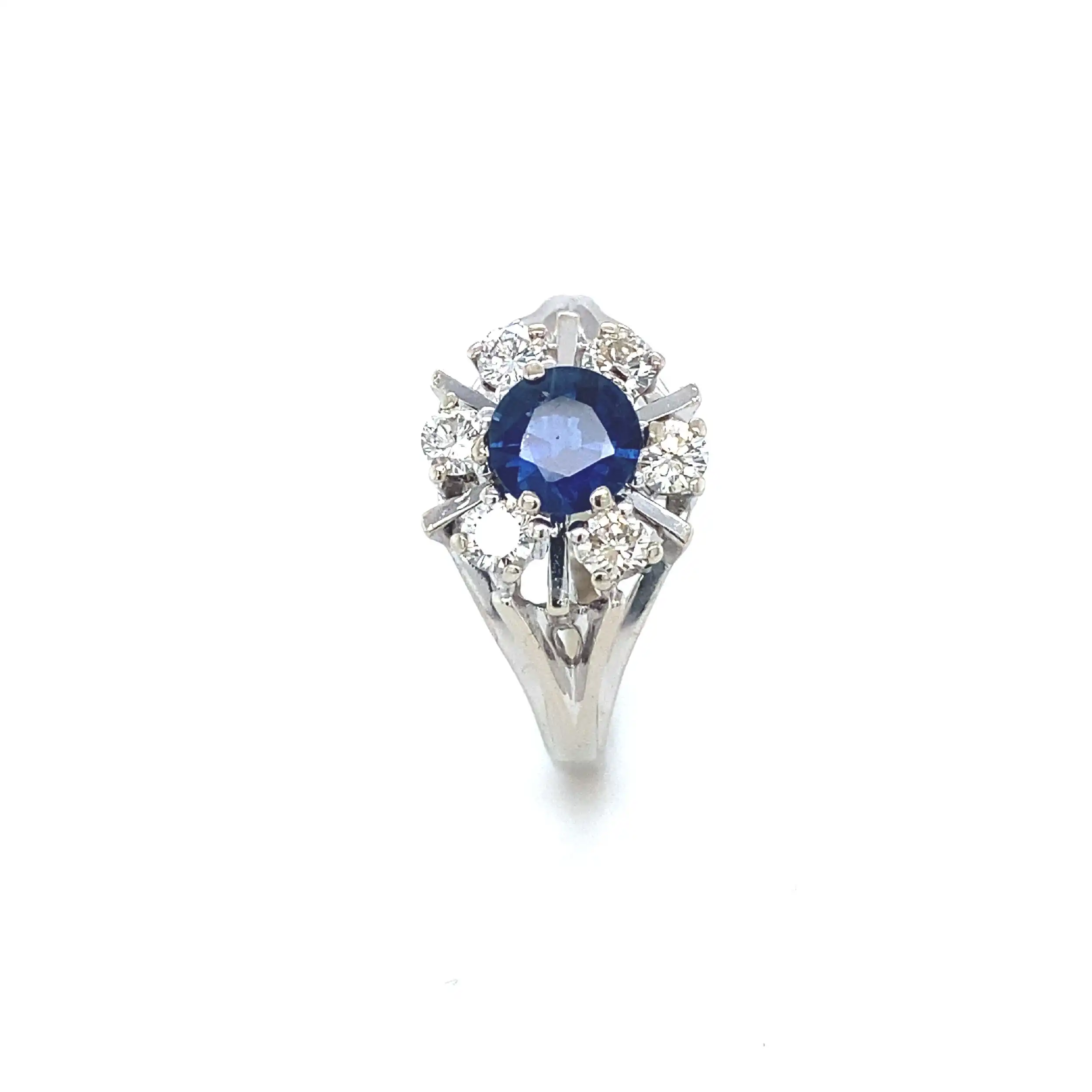 Ring mit Saphir und Brillanten, mit Expertise von EPL