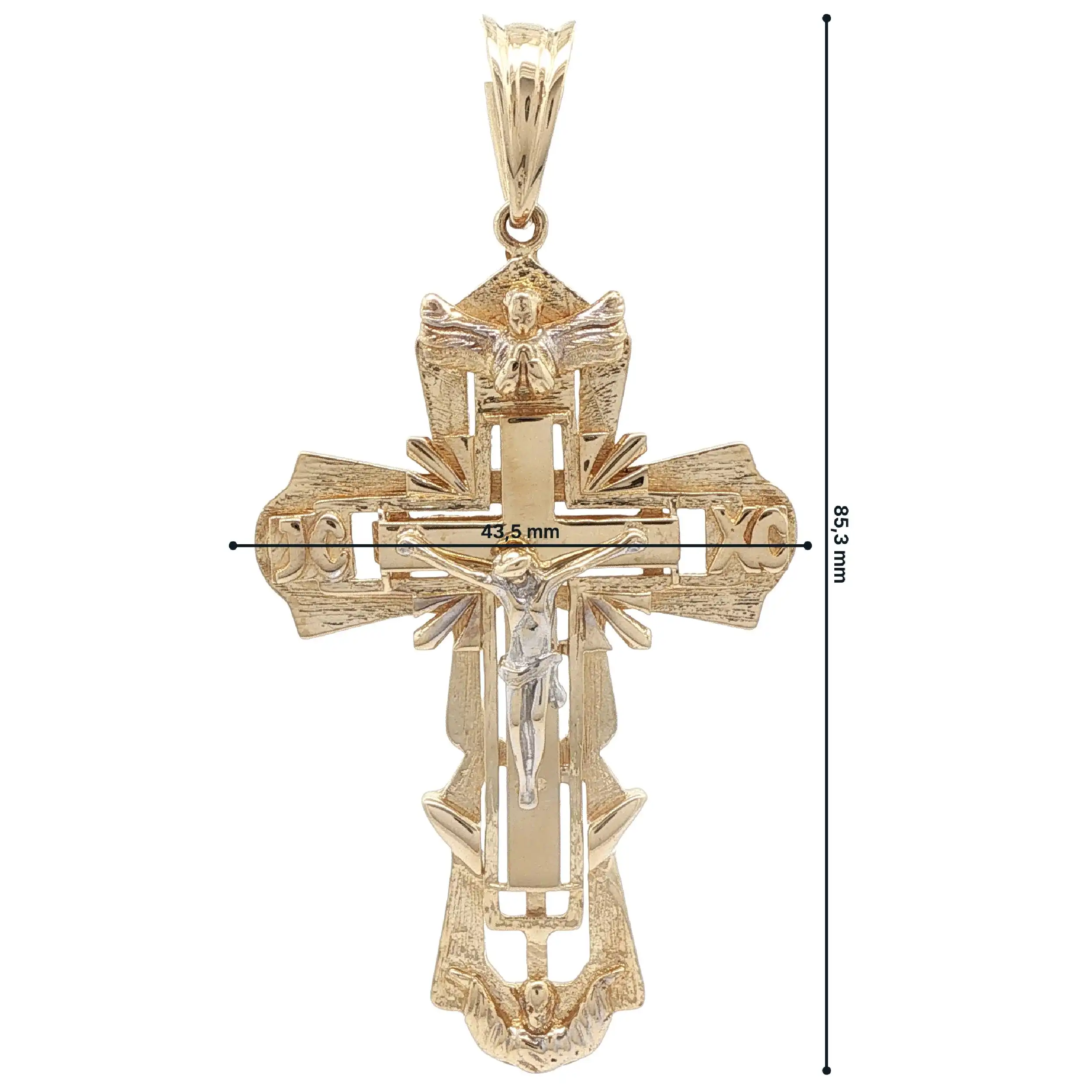 Kreuzanhänger Bicolor mit Korpus Christi Kreuzanhänger Bicolor mit Korpus Christi