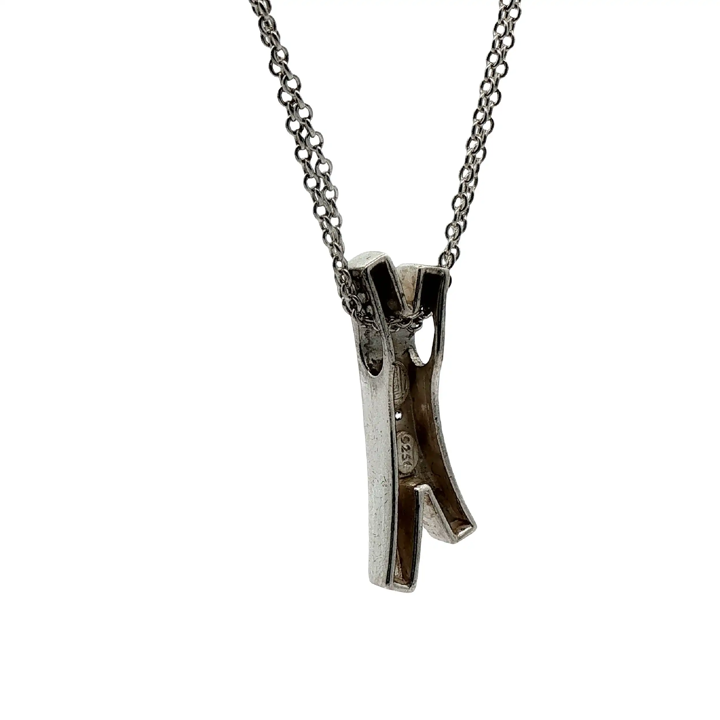 Ankerkette Silber mit Anhänger und Zirkonia