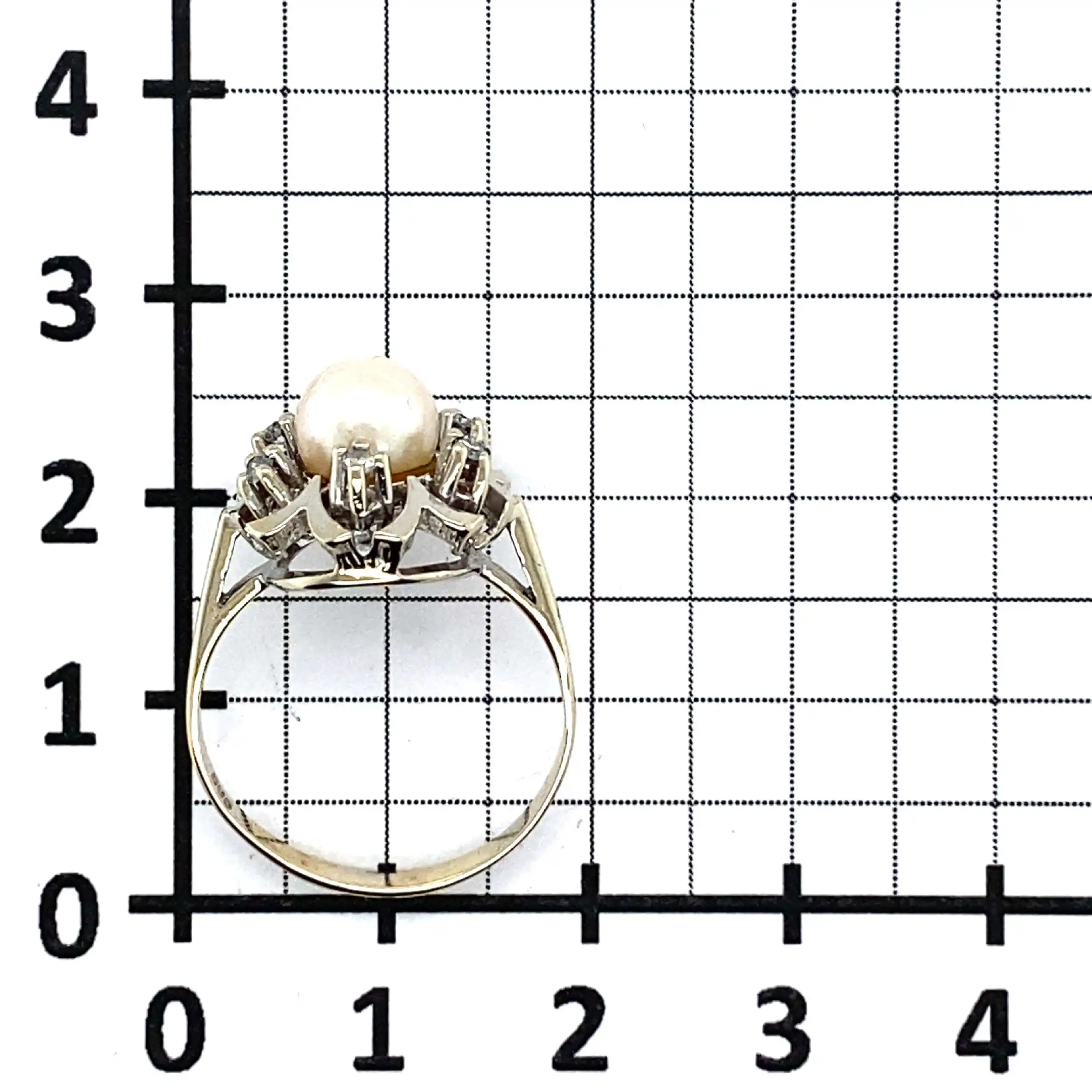 Ring Weißgold mit Perle & Diamanten Ring Weißgold mit Perle & Diamanten