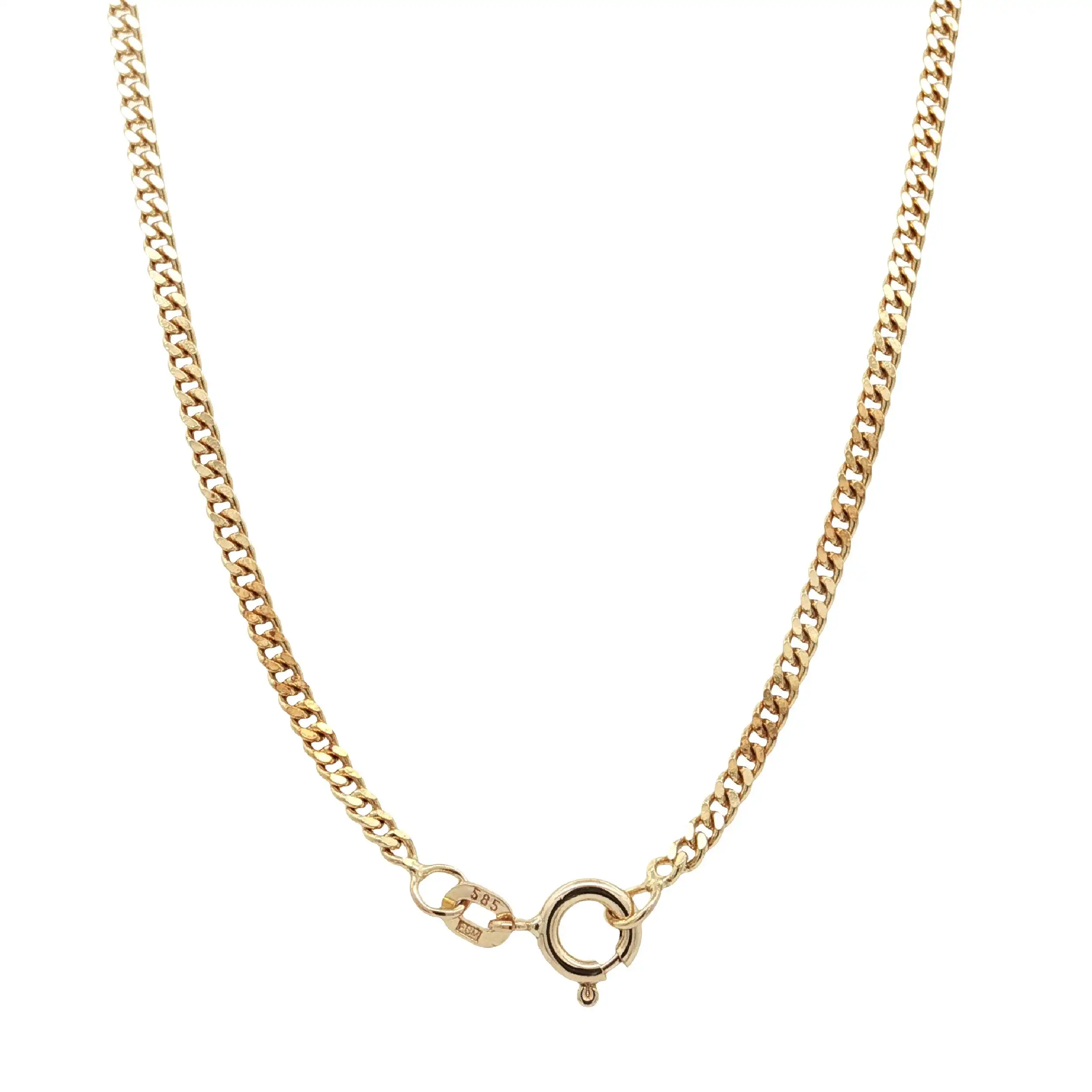 Panzerkette Gelbgold mit Anhänger & Diamanten